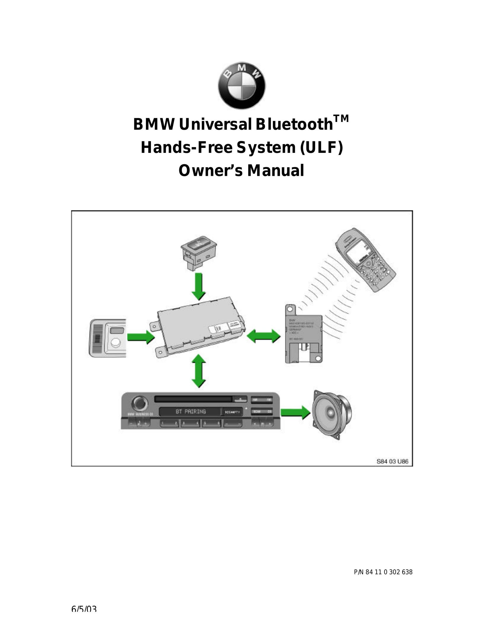 BMW S84 03 U86 Bluetooth Headset User Manual