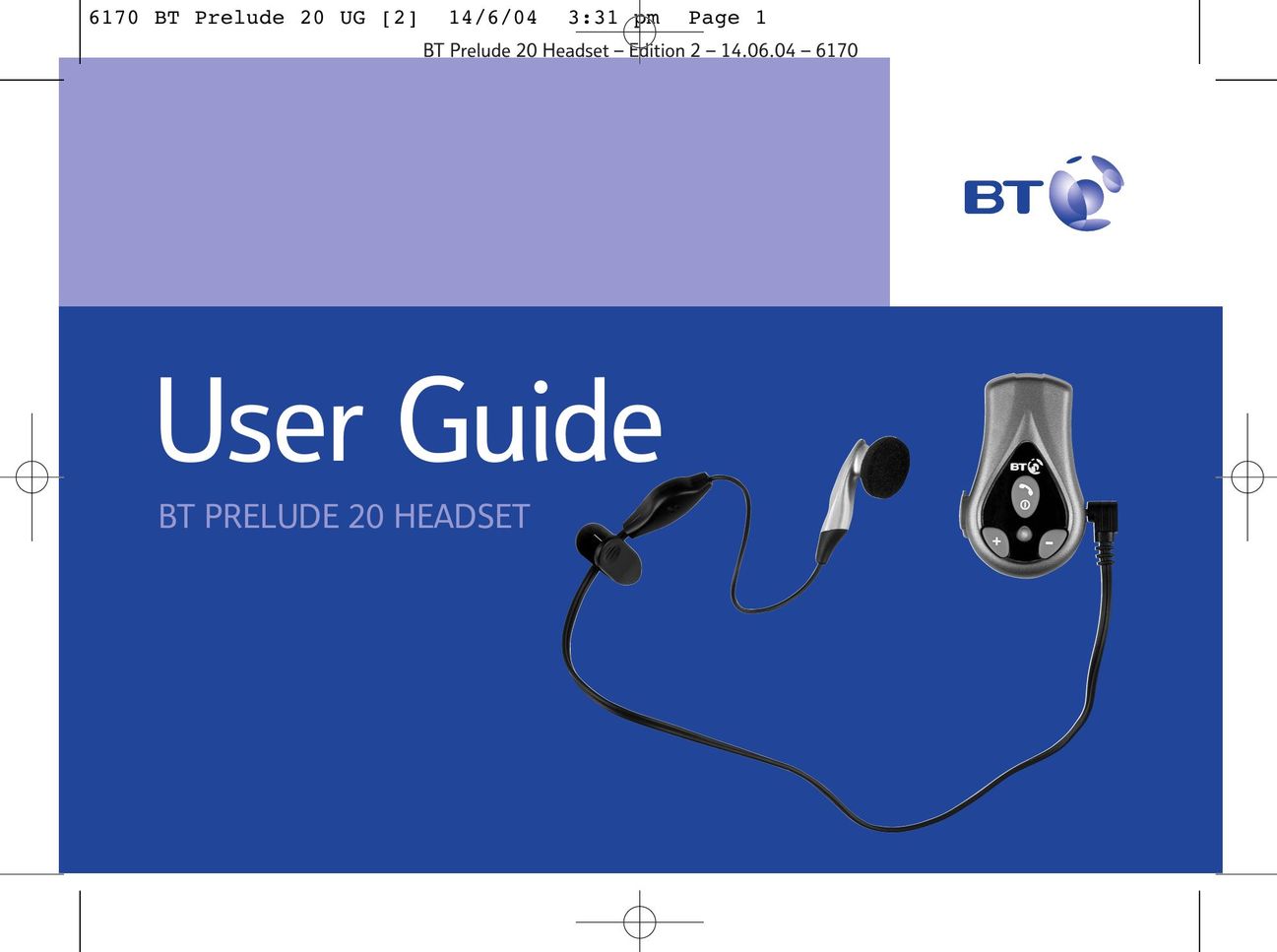 BT 6170 Bluetooth Headset User Manual
