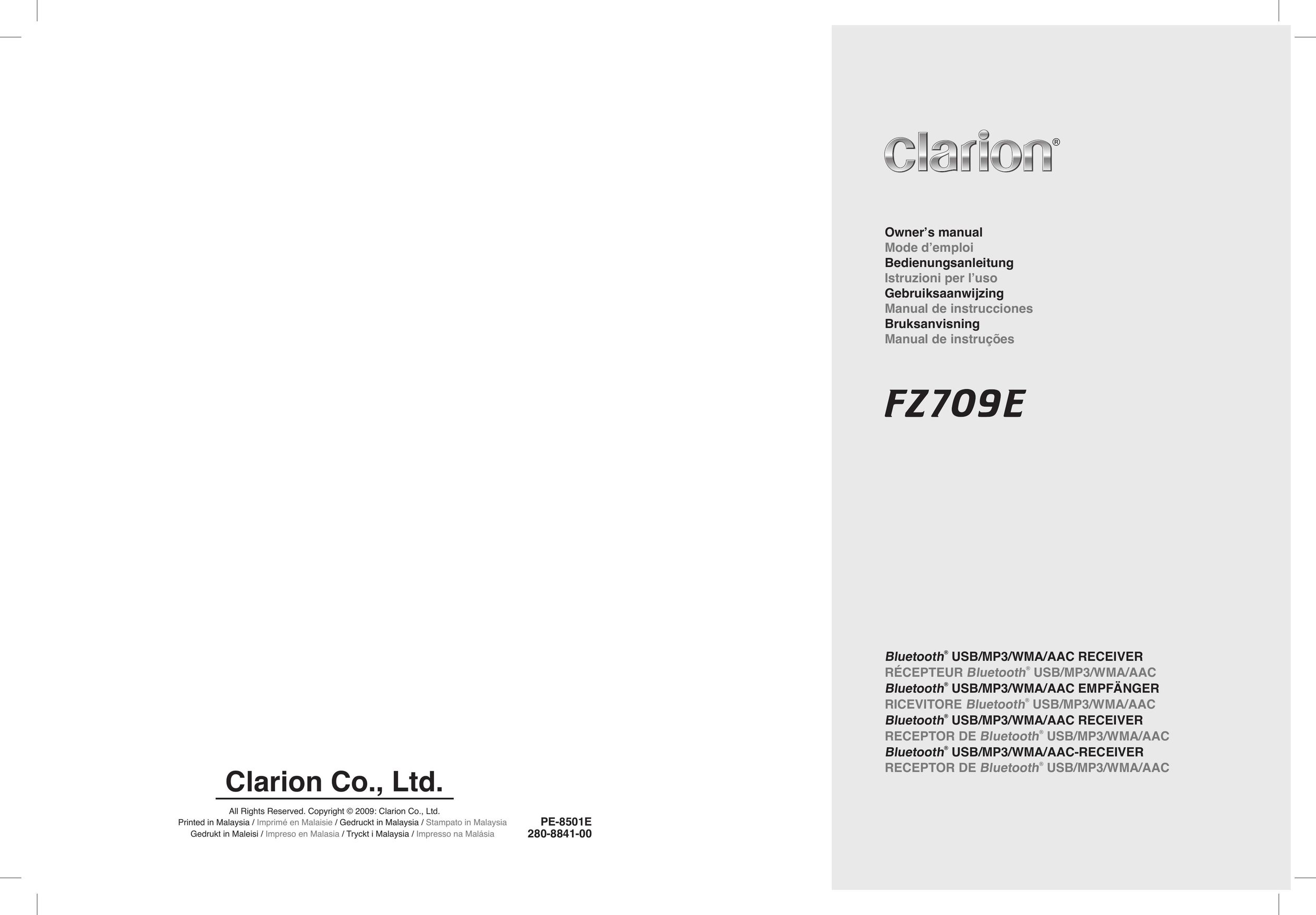 Clarion FZ709E Bluetooth Headset User Manual