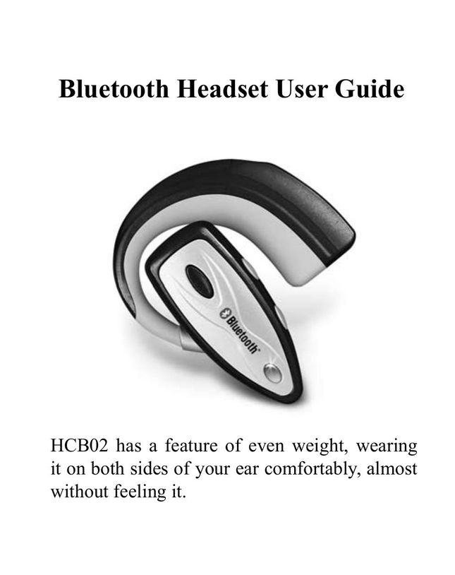 Huey Chiao HCB02 Bluetooth Headset User Manual