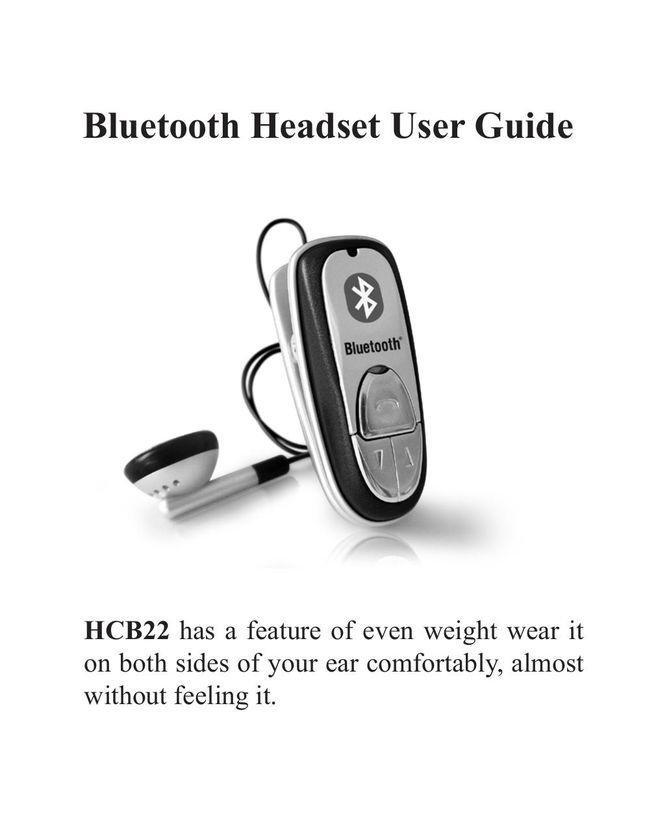 Huey Chiao HCB22 Bluetooth Headset User Manual