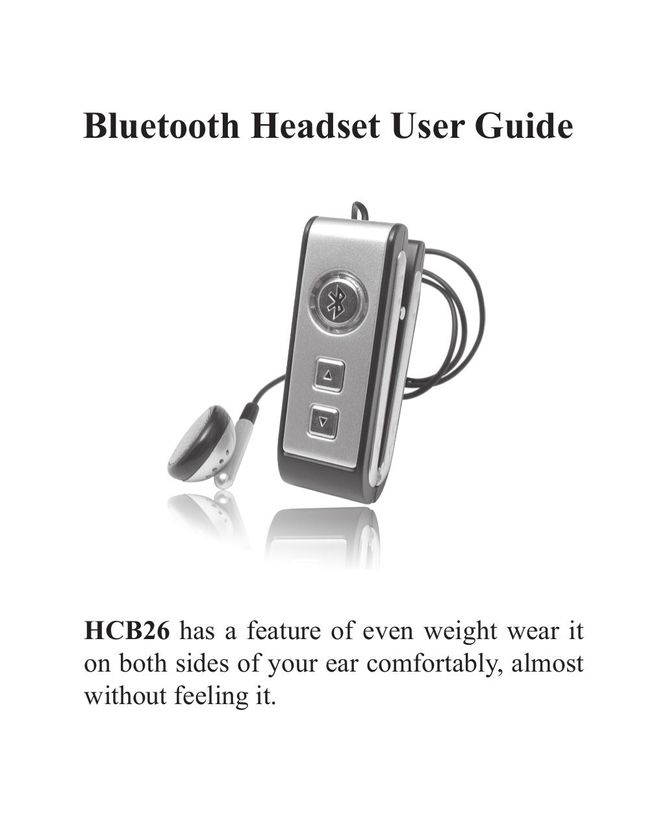 Huey Chiao HCB26 Bluetooth Headset User Manual