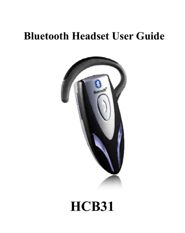 Huey Chiao HCB31 Bluetooth Headset User Manual