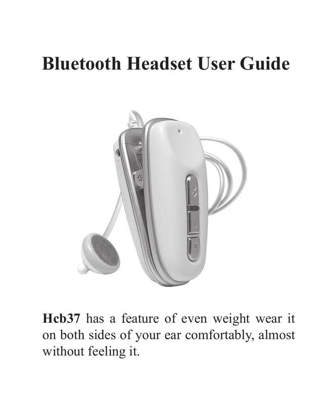 Huey Chiao HCB37 Bluetooth Headset User Manual