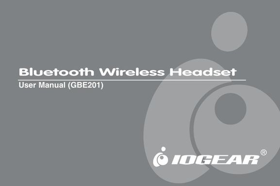 IOGear GBE201 Bluetooth Headset User Manual