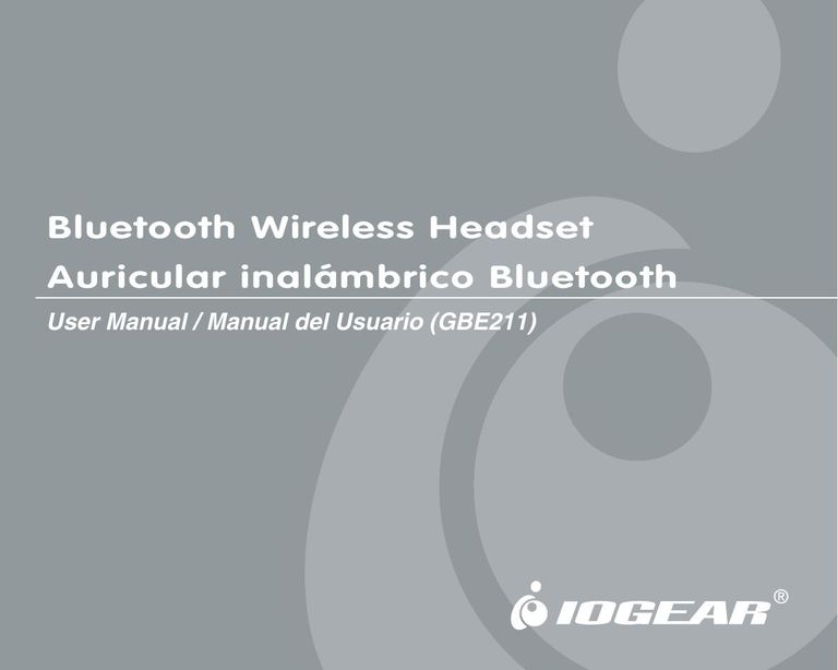 IOGear GBE211 Bluetooth Headset User Manual