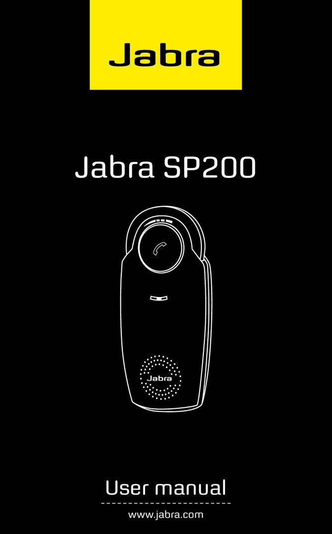Jabra SP200 Bluetooth Headset User Manual