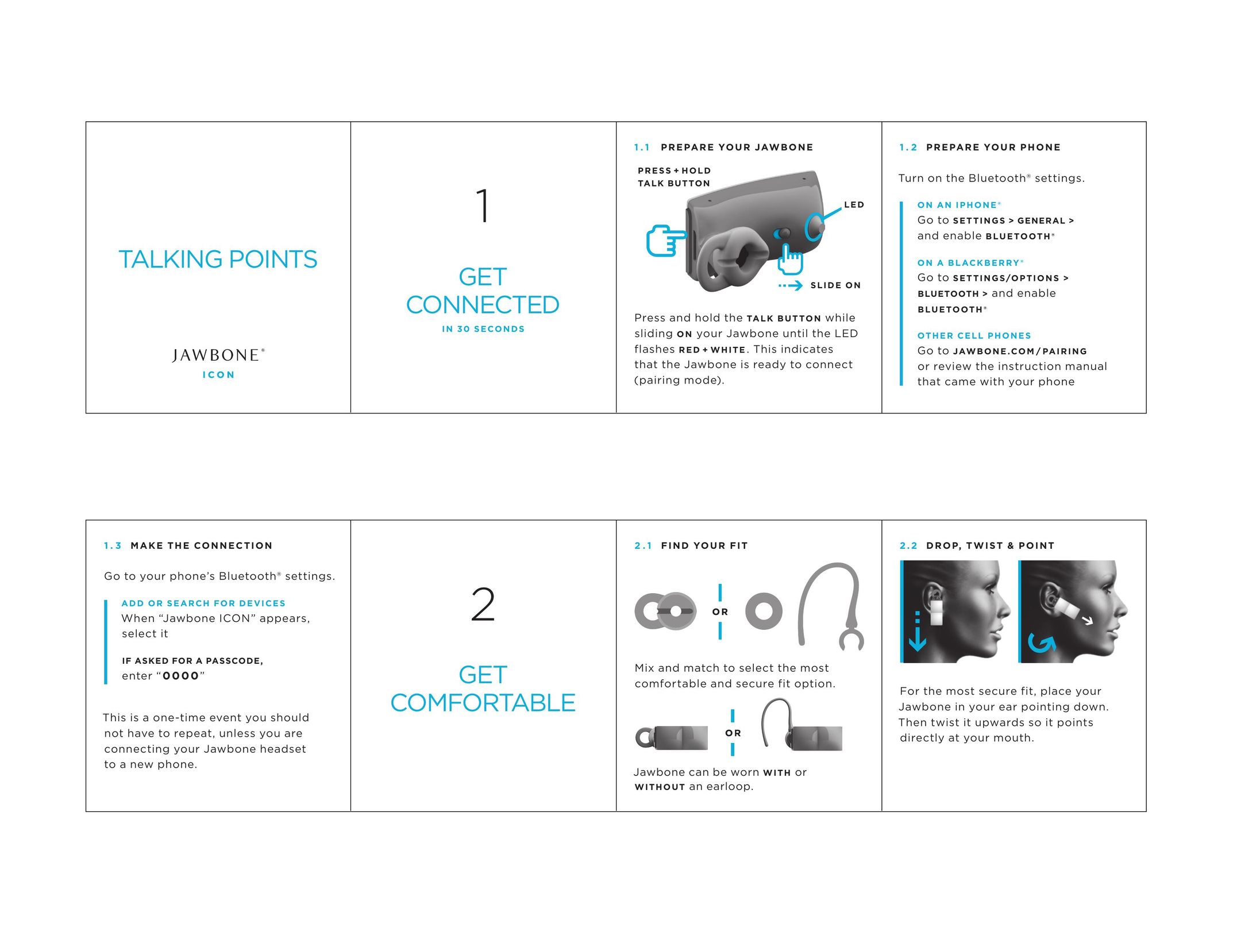 Jawbone Icon Bluetooth Headset User Manual