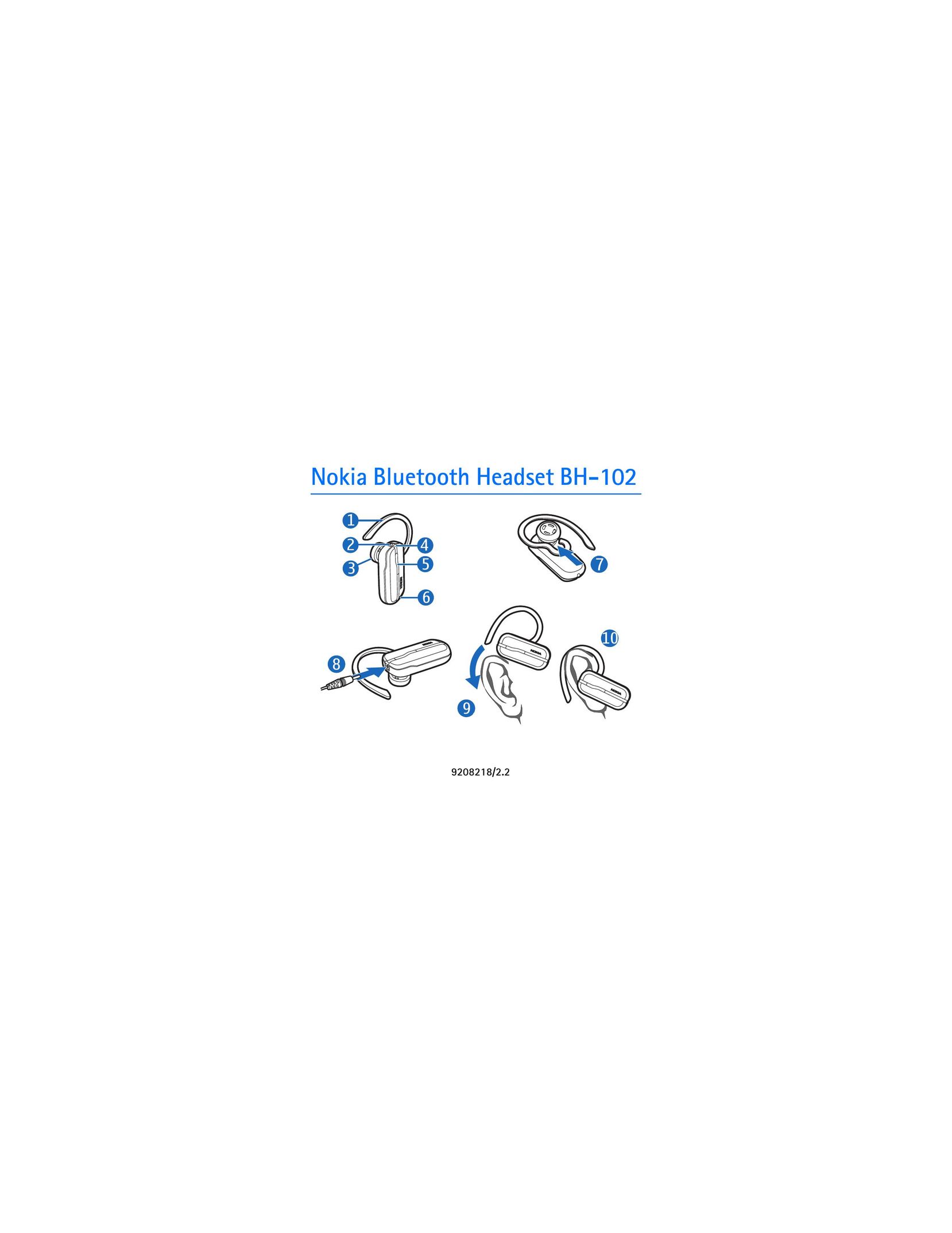 Nokia BH-102 Bluetooth Headset User Manual