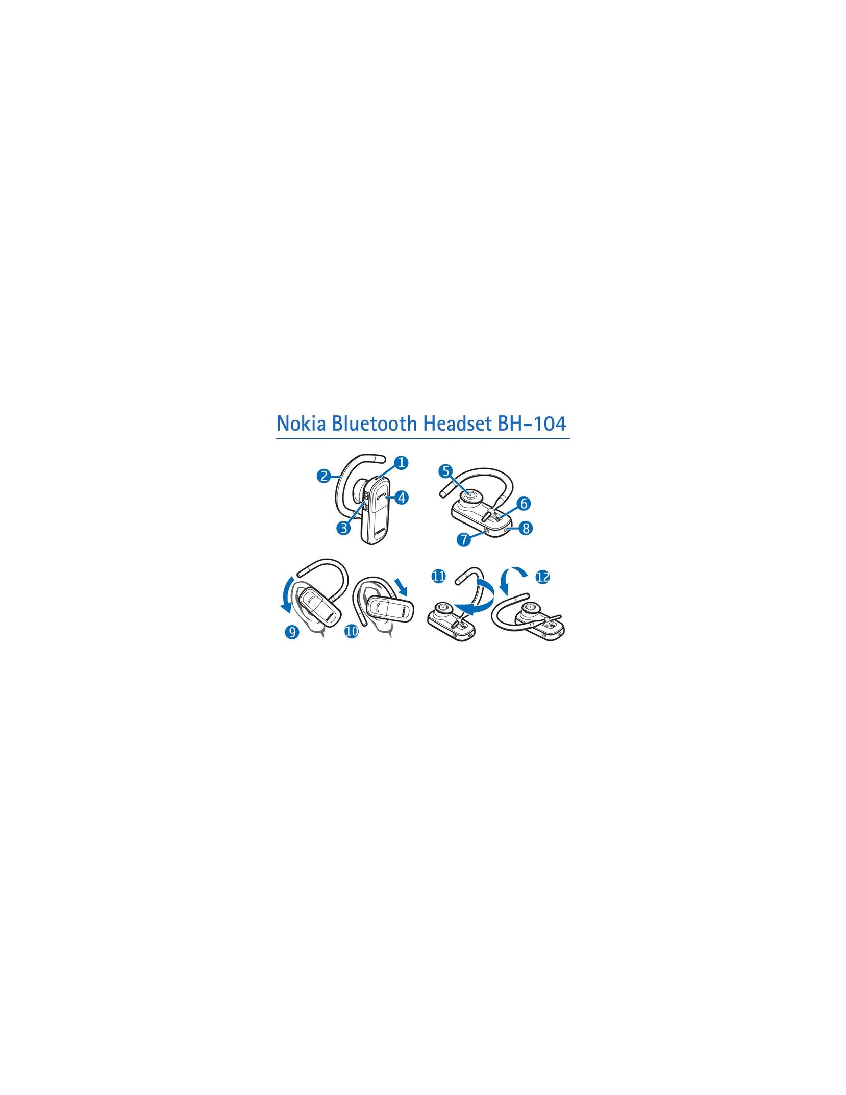 Nokia BH-104 Bluetooth Headset User Manual