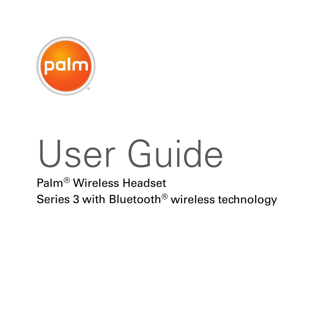 Palm Series 3 Bluetooth Headset User Manual