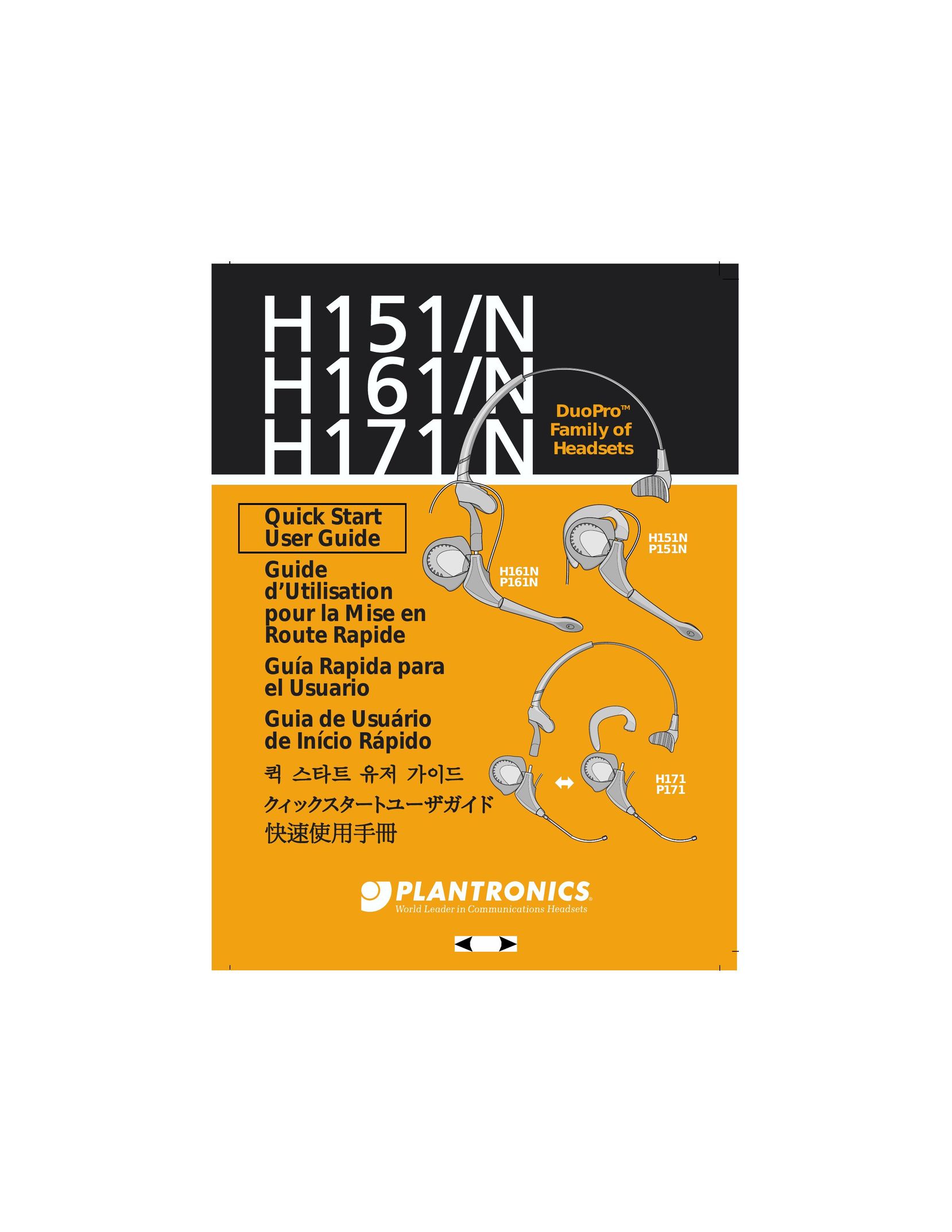 Plantronics P161N Bluetooth Headset User Manual