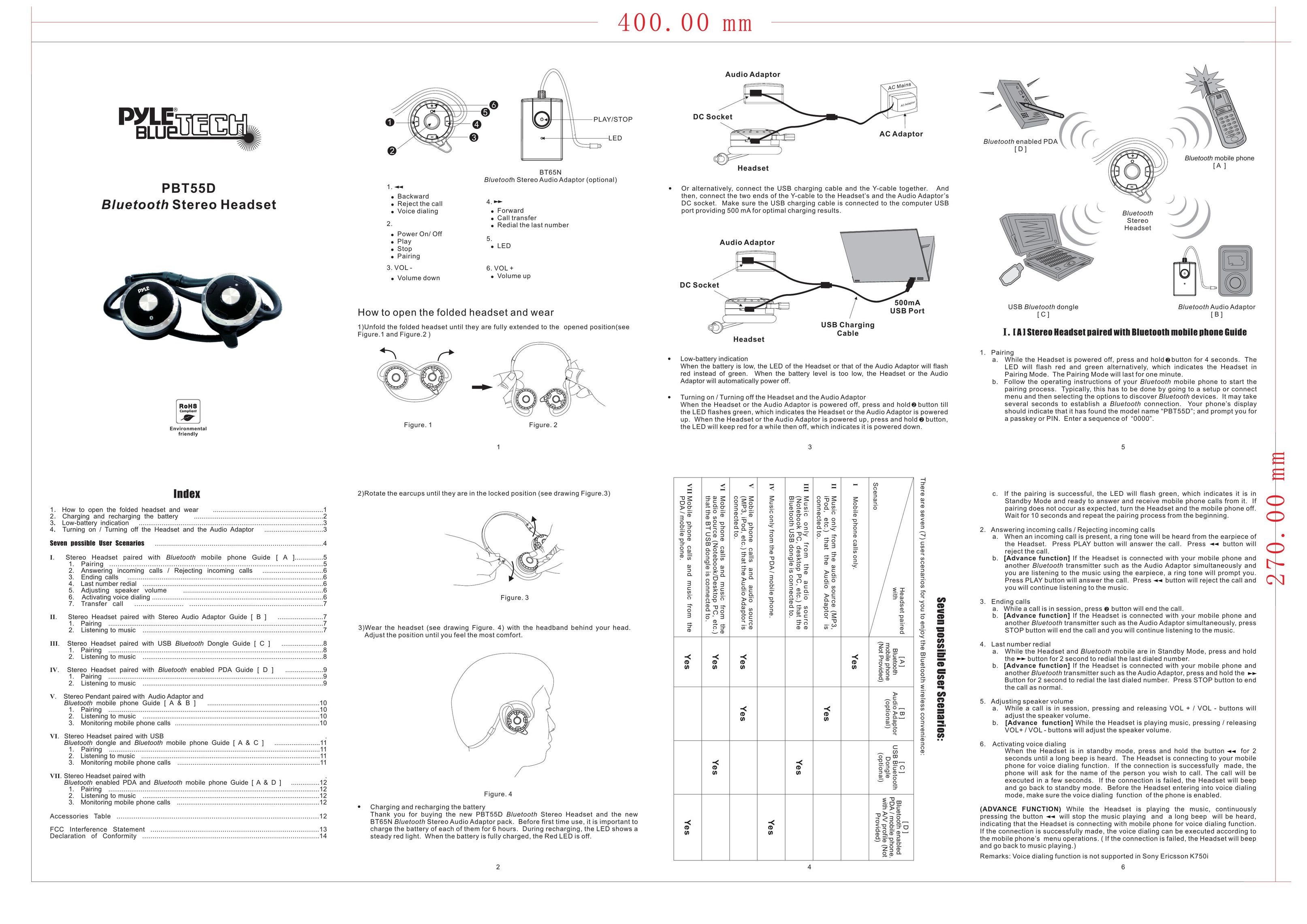 Radio Shack PBT55D Bluetooth Headset User Manual