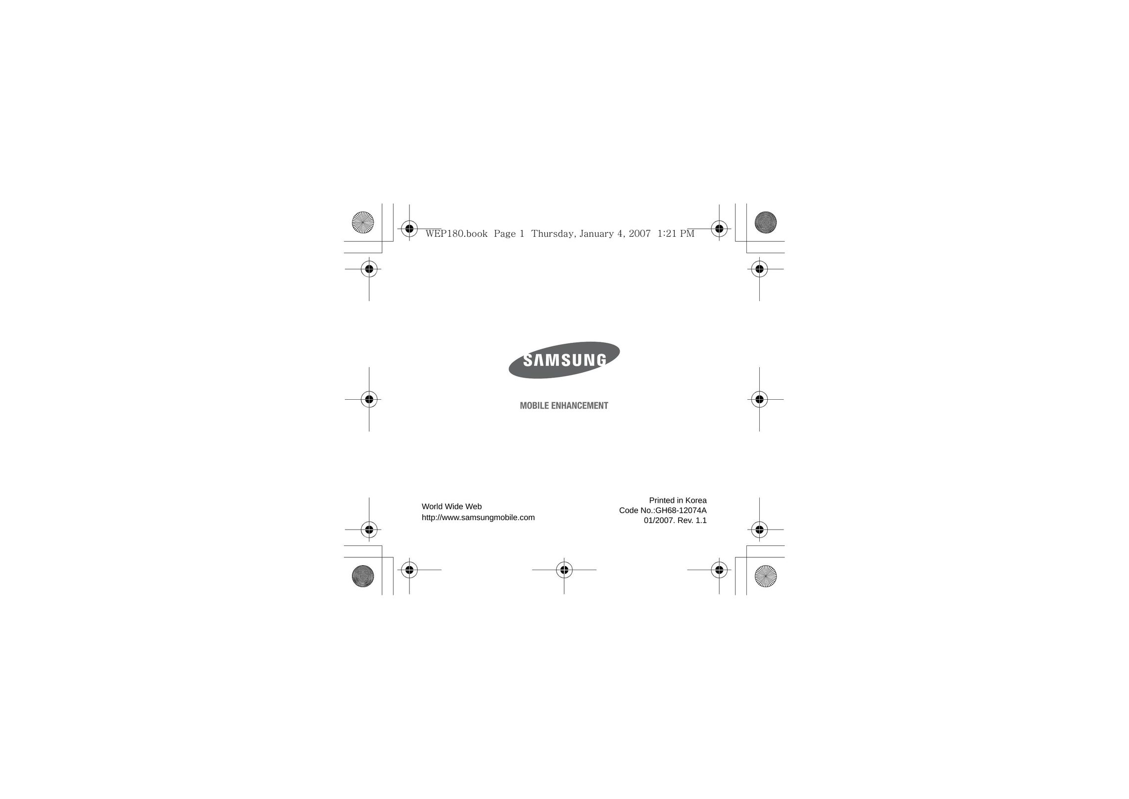 Samsung GH68-12074A Bluetooth Headset User Manual