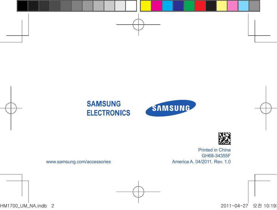 Samsung GH68-34355F Bluetooth Headset User Manual