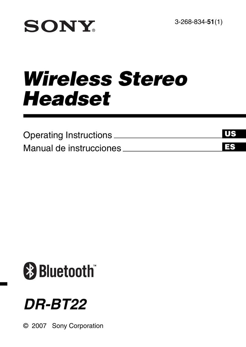 Sony DR BT22 Bluetooth Headset User Manual