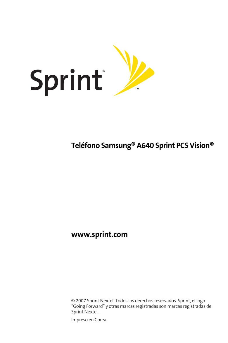 Sprint Nextel A640 Sprint PCS Vision Bluetooth Headset User Manual
