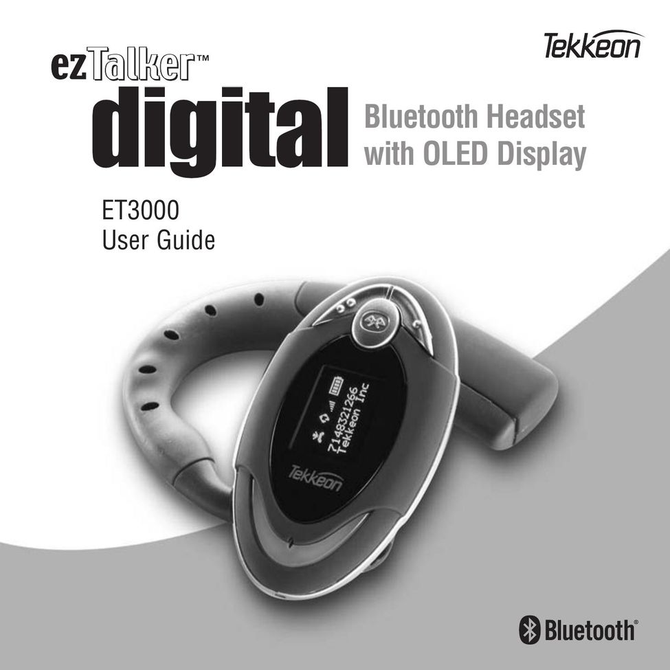 Tekkeon ET3000 Bluetooth Headset User Manual