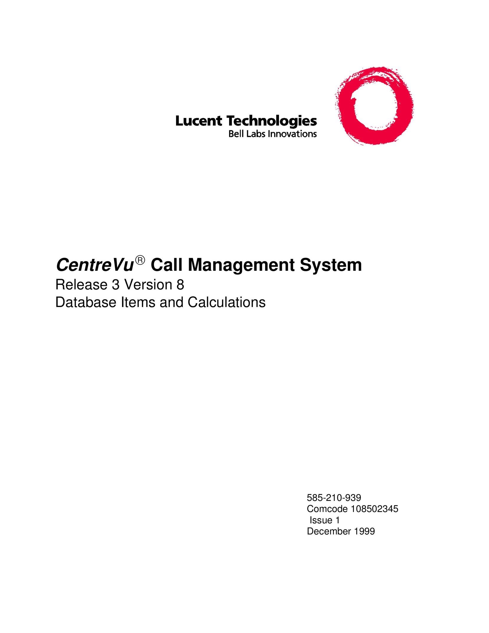 Lucent Technologies Release 3 Version 8 Caller ID Box User Manual
