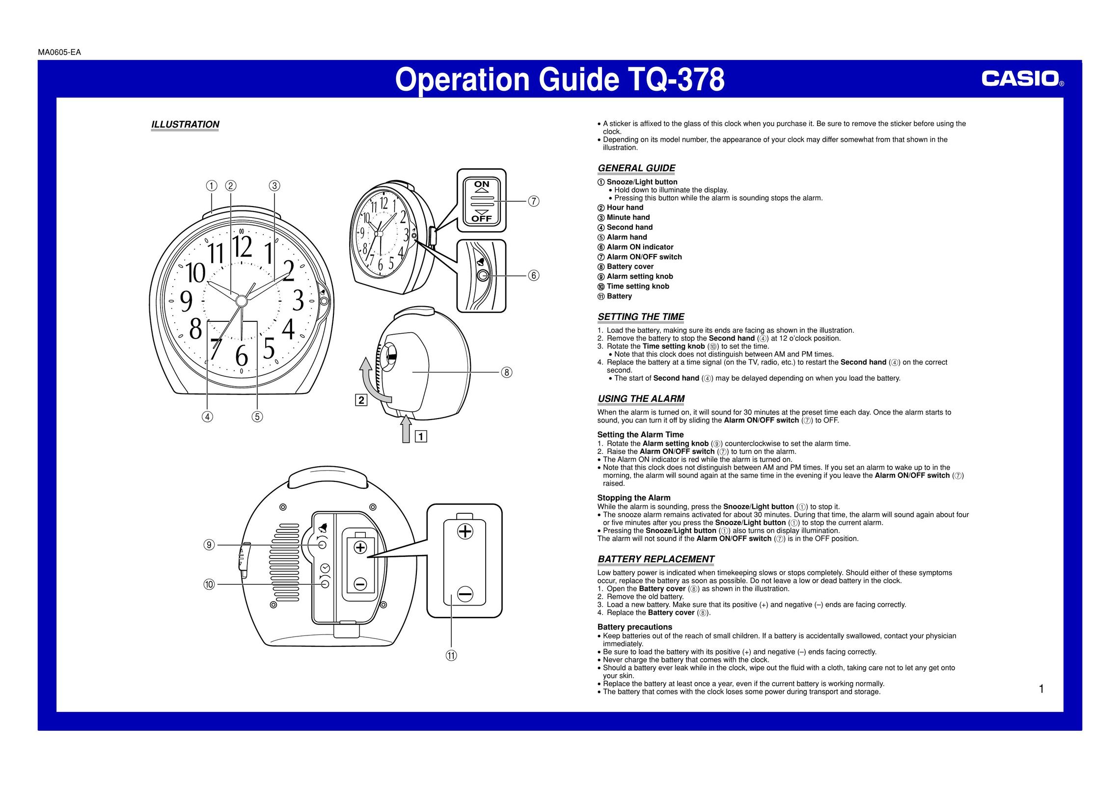 Casio TQ-378 Conference Phone User Manual