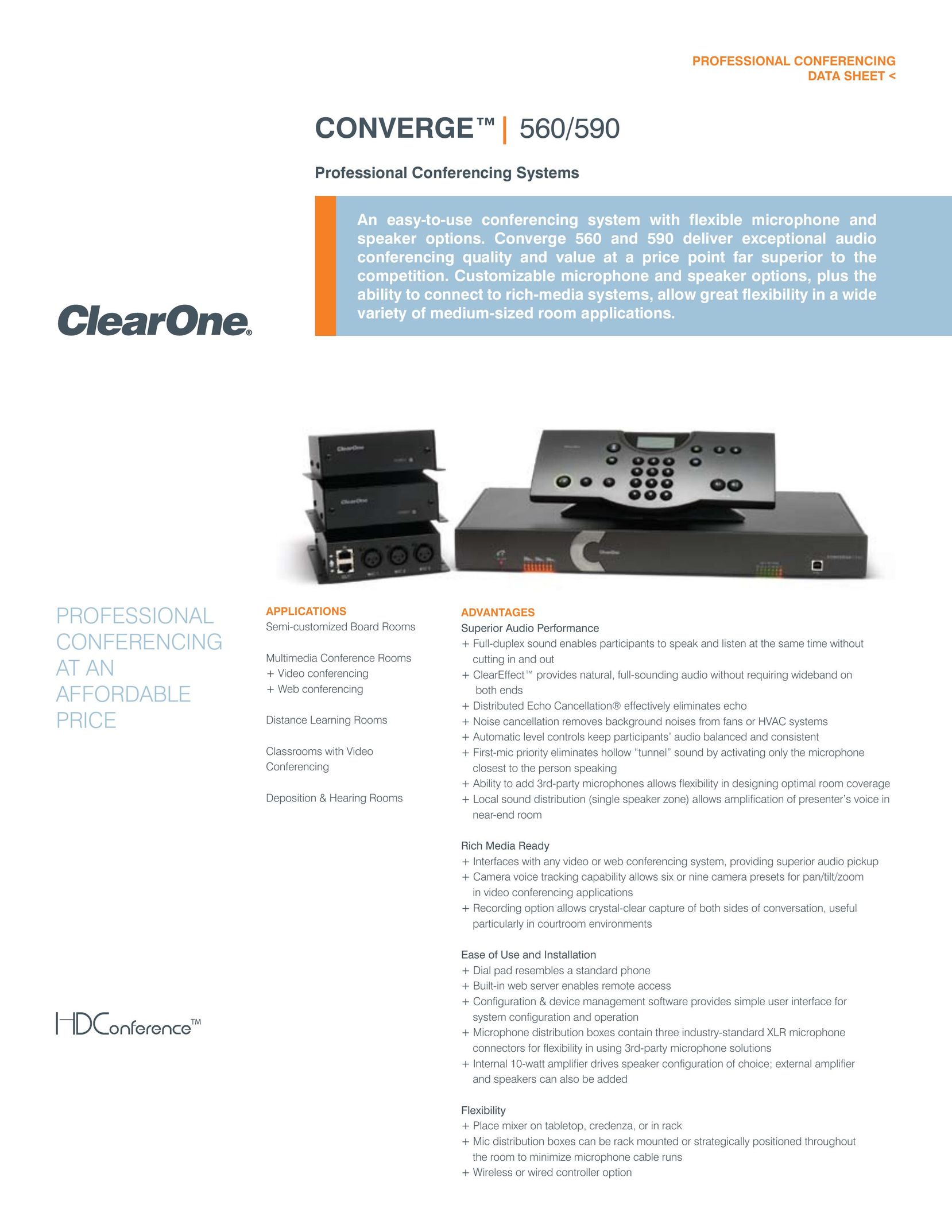 ClearOne comm 560 Conference Phone User Manual