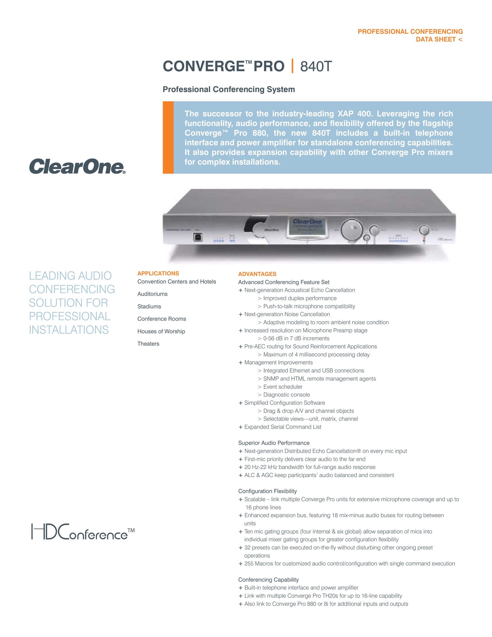 ClearOne comm 840T Conference Phone User Manual