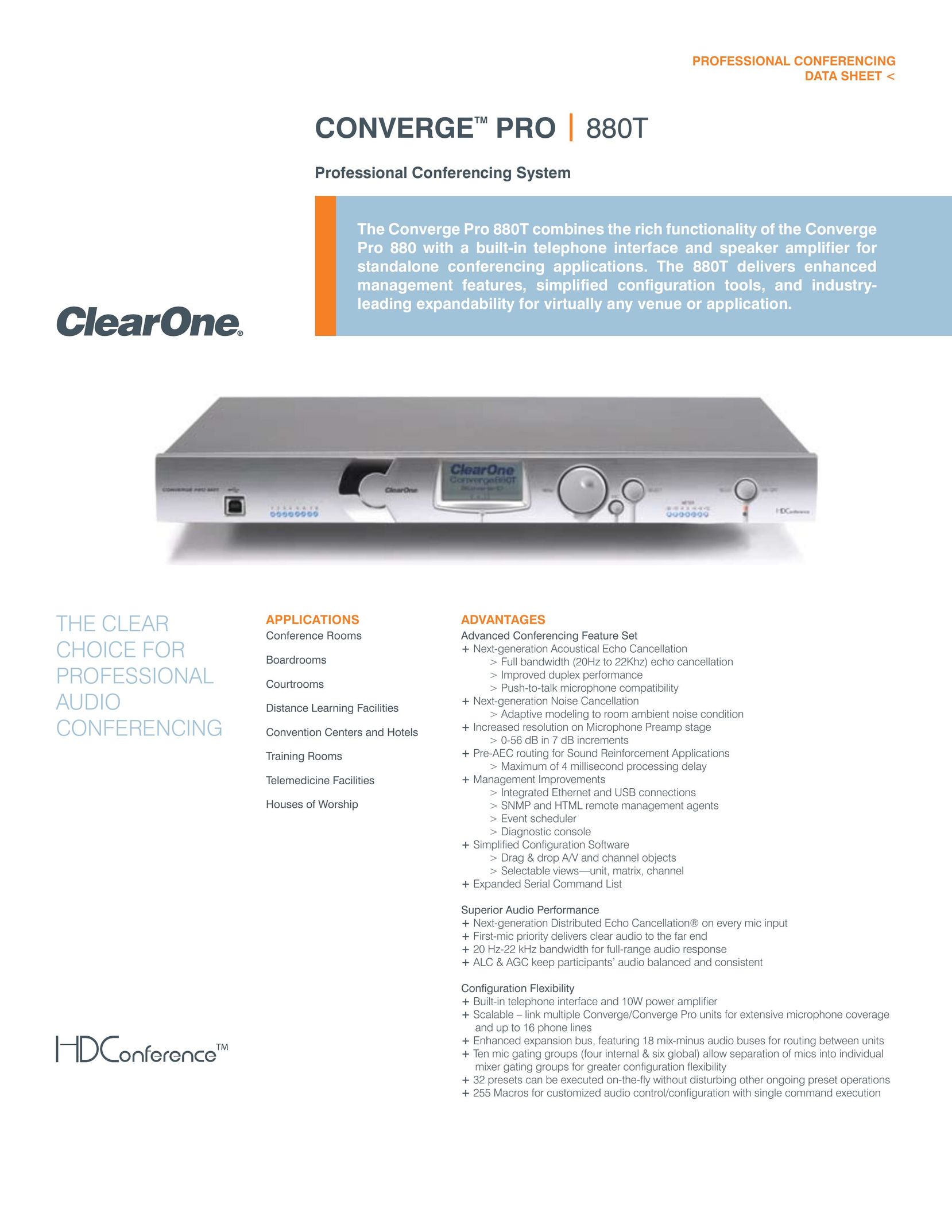 ClearOne comm 880T Conference Phone User Manual