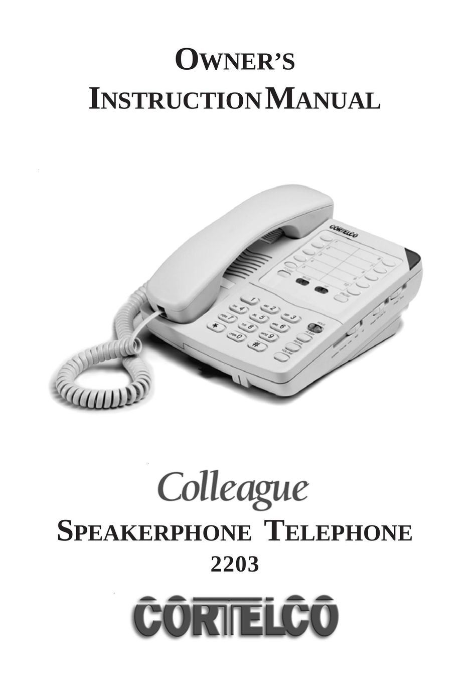 Cortelco 2203 Conference Phone User Manual