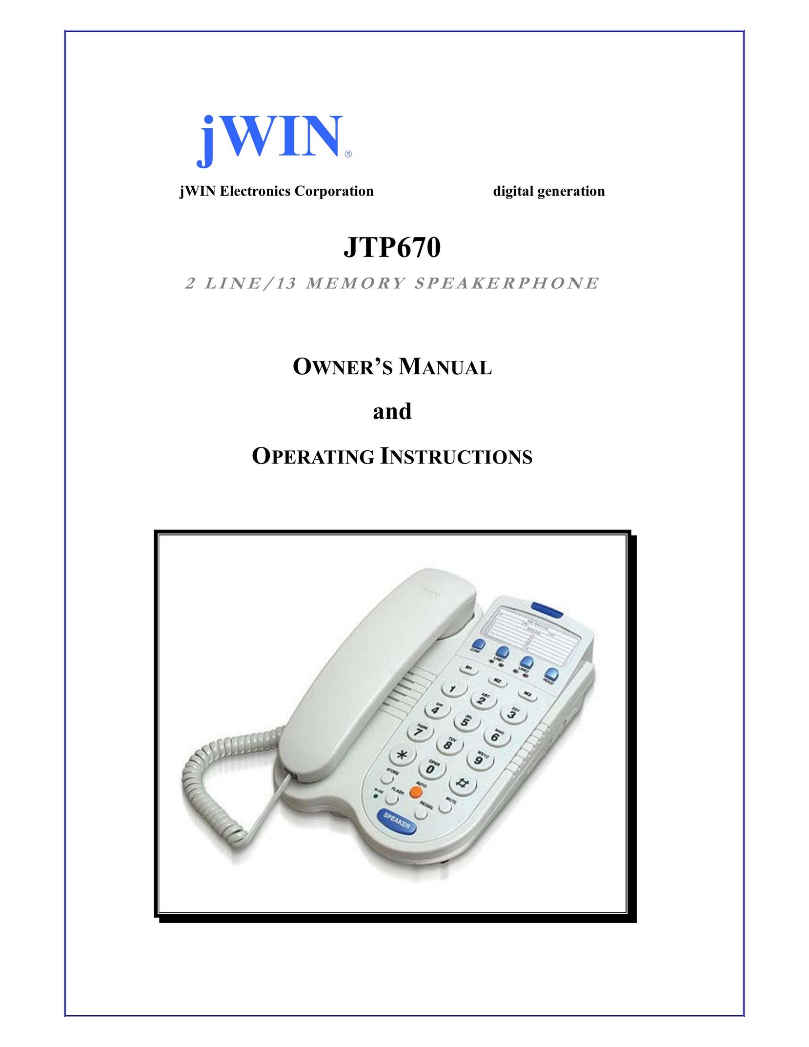 Jwin JT-P670 Conference Phone User Manual