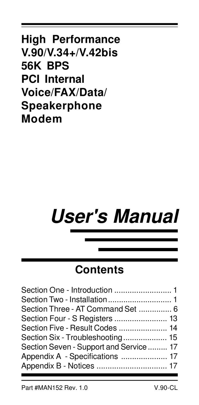 MaxTech PCI Internal Voice/FAX/Data/Speakerphone Modem Conference Phone User Manual