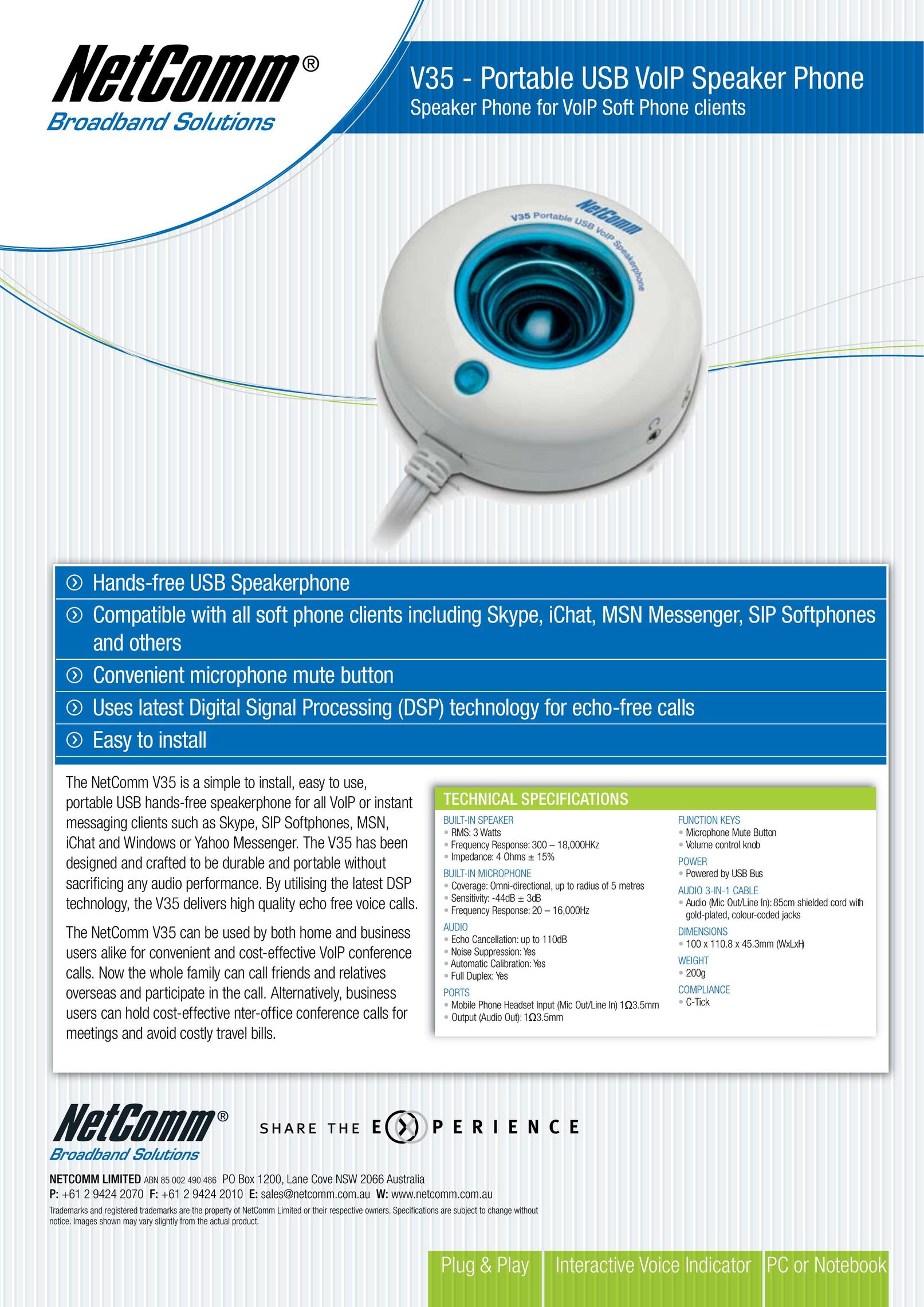 NetComm V35 Conference Phone User Manual