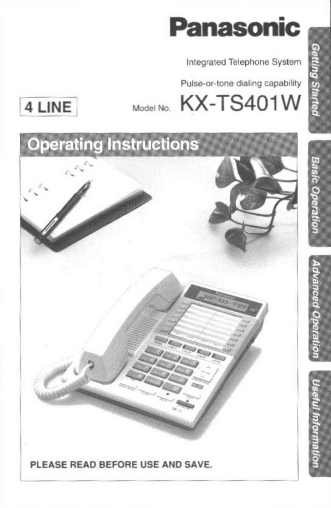 Panasonic KX-TS401W Conference Phone User Manual