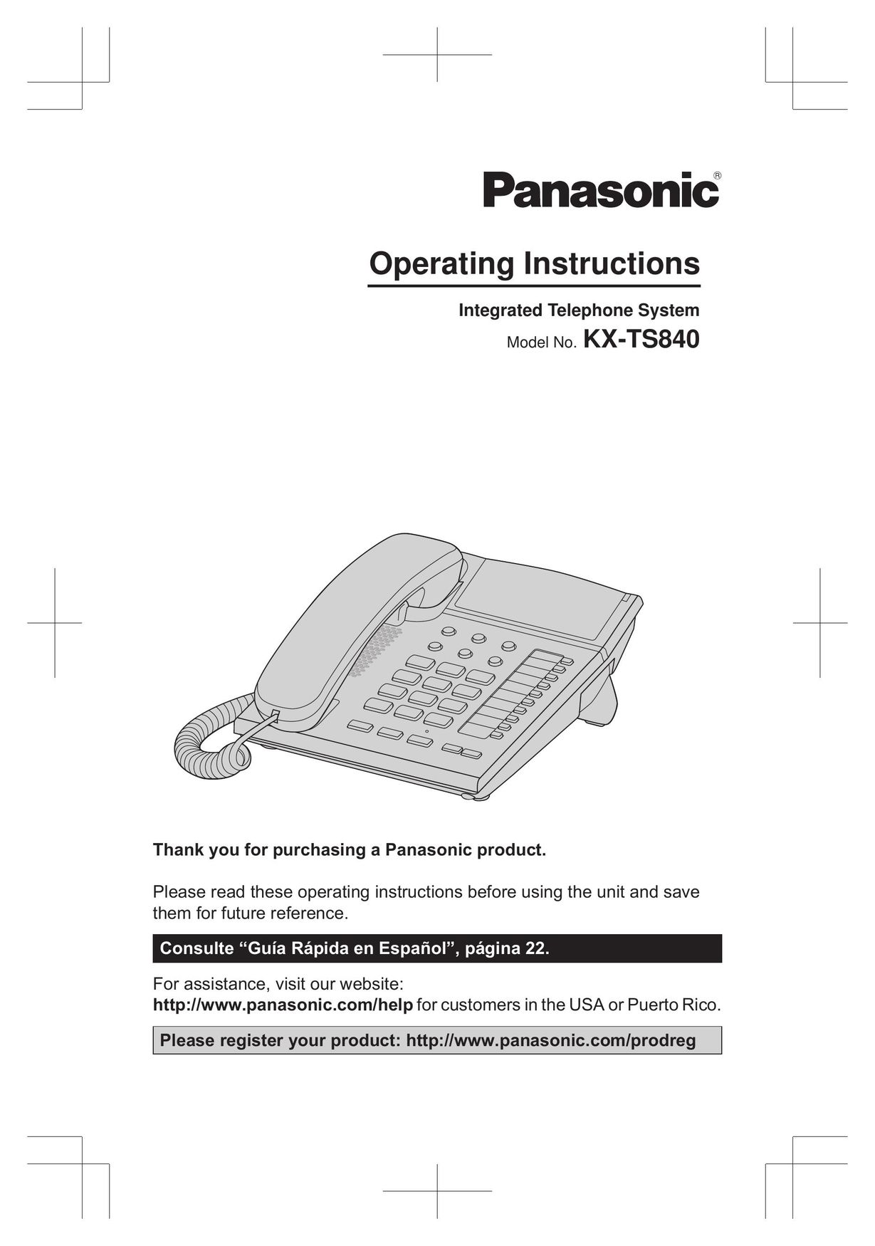 Panasonic KXTS840B Conference Phone User Manual