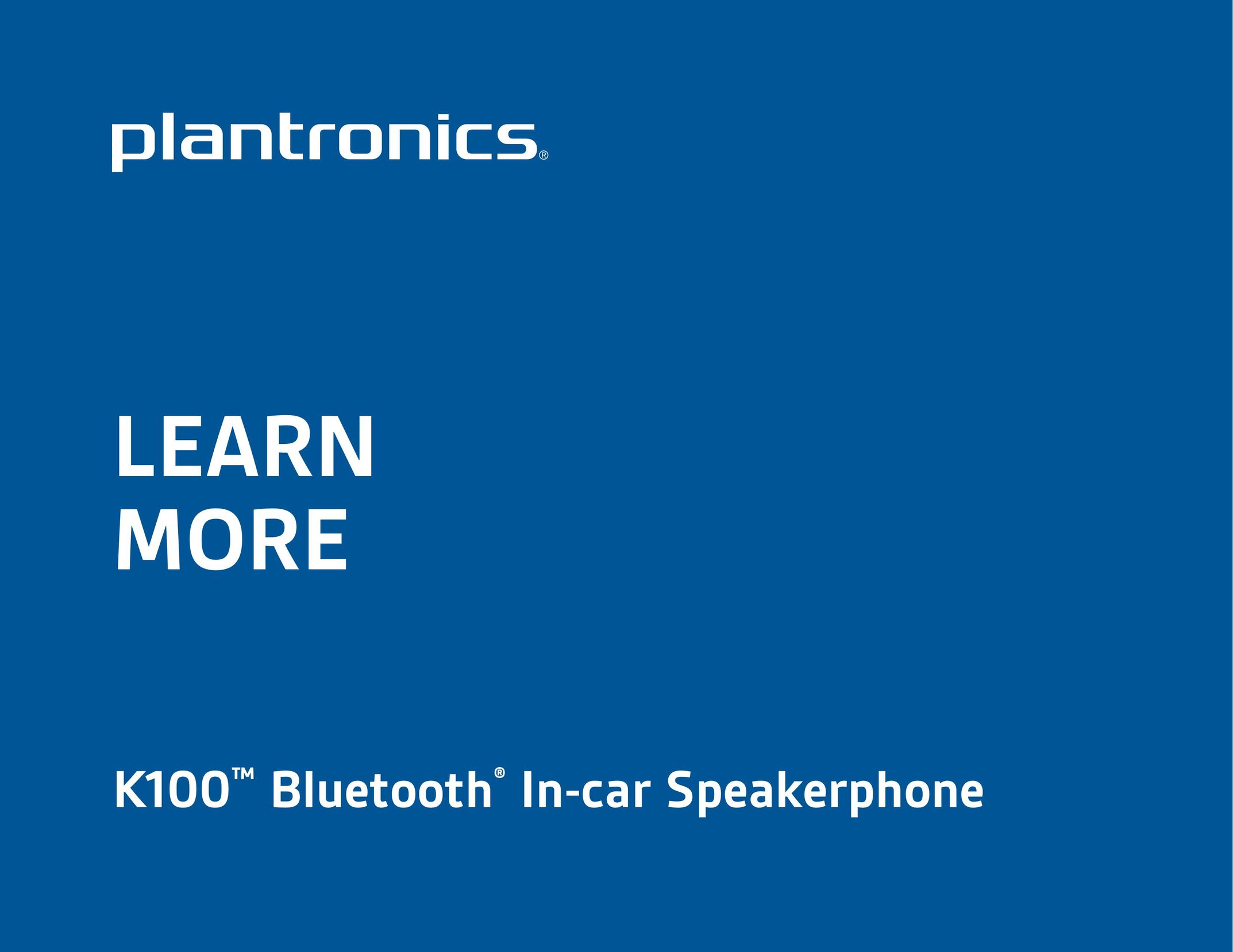 Plantronics K100 Conference Phone User Manual
