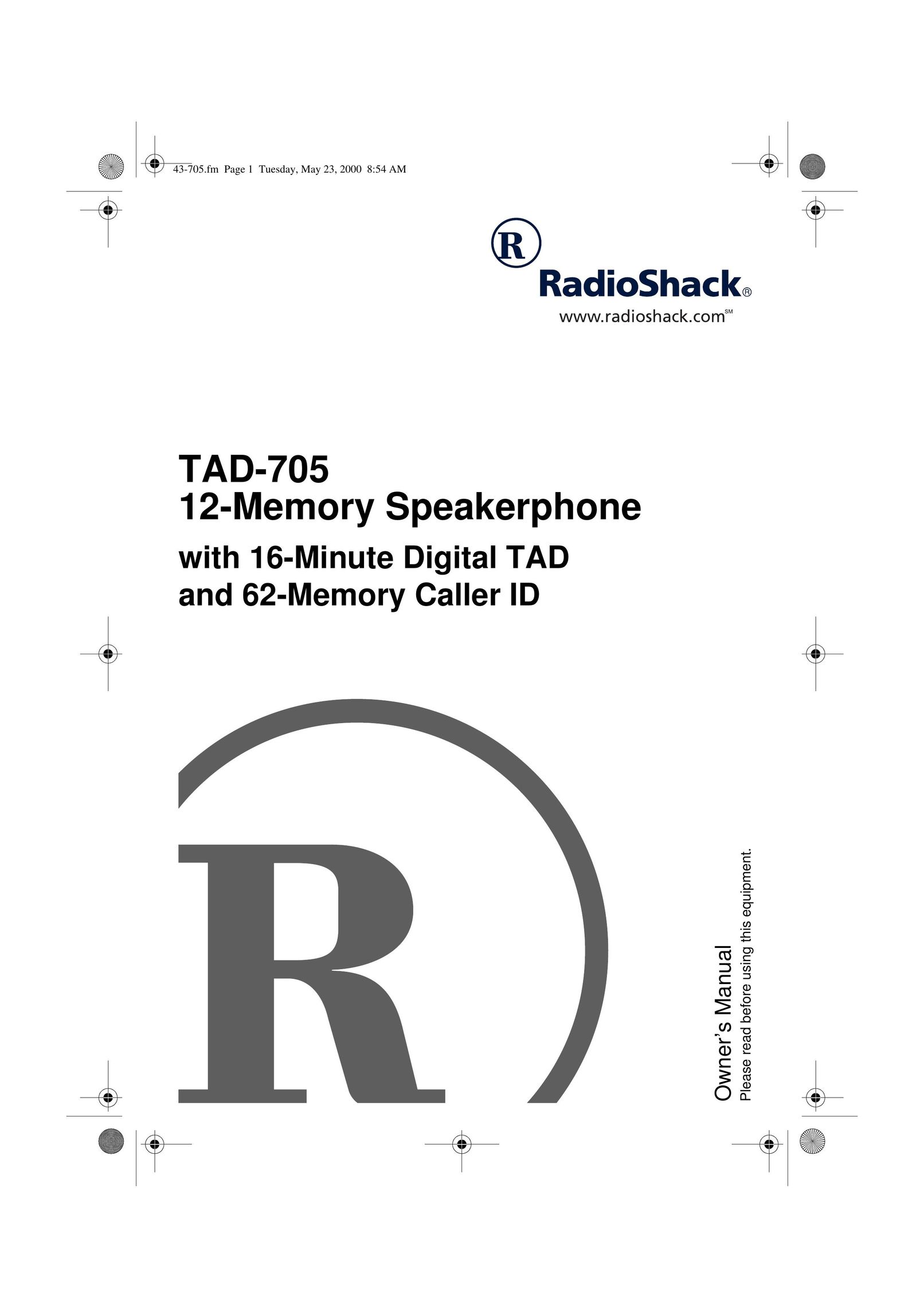 Radio Shack TAD-705 Conference Phone User Manual