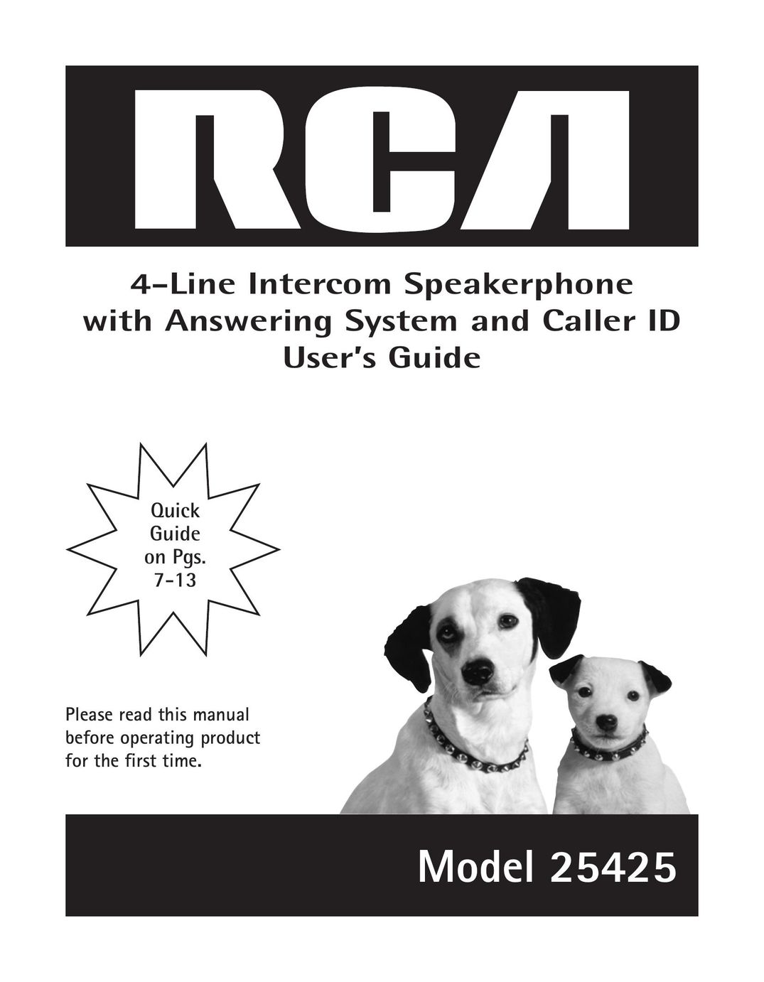 RCA 25425 Conference Phone User Manual