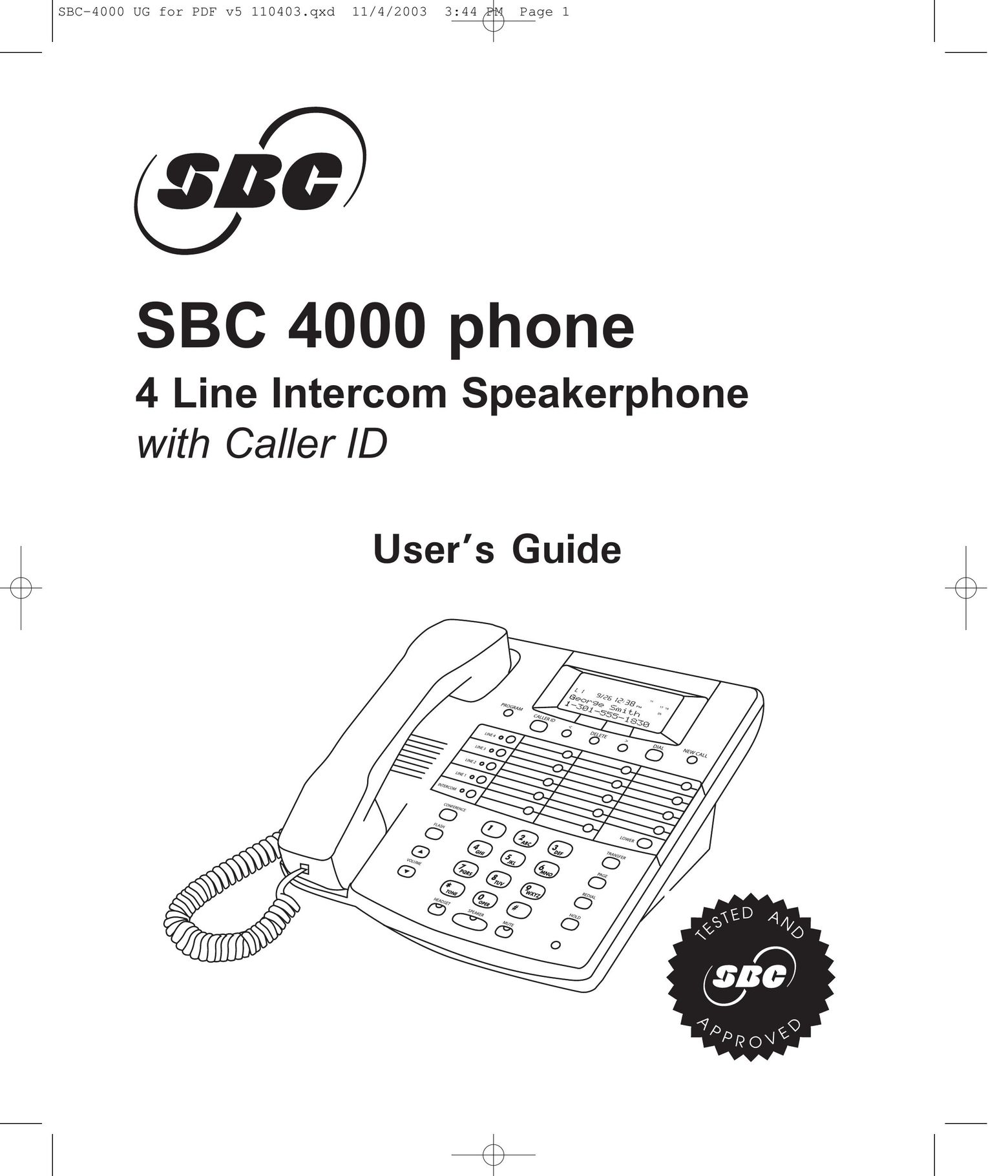 SBC comm SBC 4000 Conference Phone User Manual