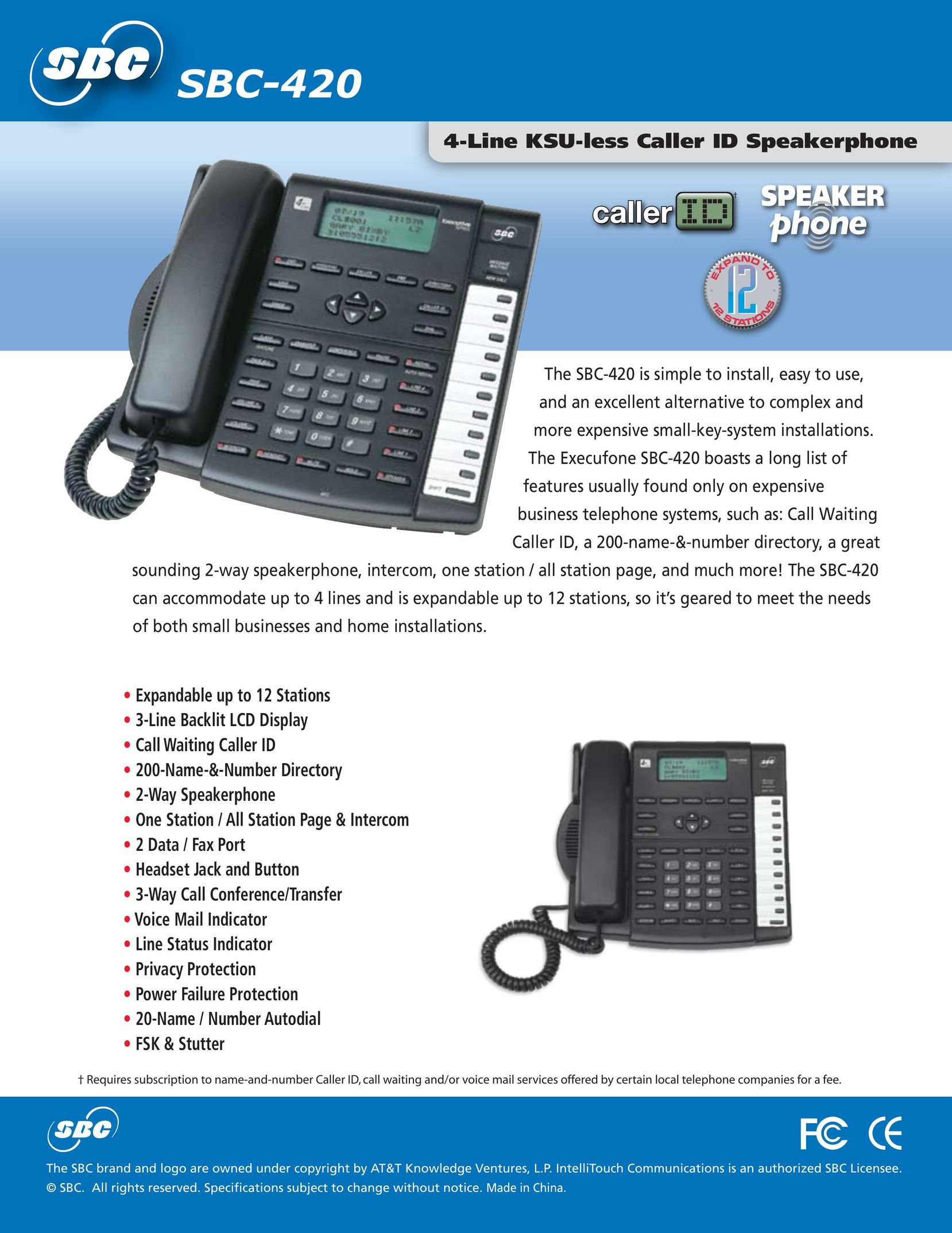 SBC comm SBC-420 Conference Phone User Manual