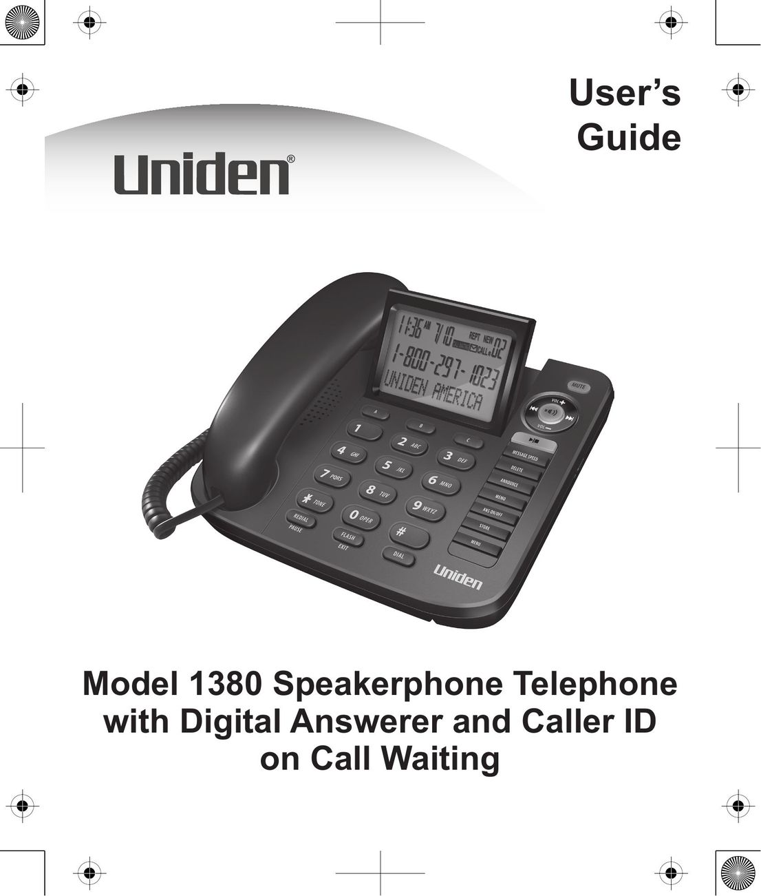 Uniden 1380 Conference Phone User Manual