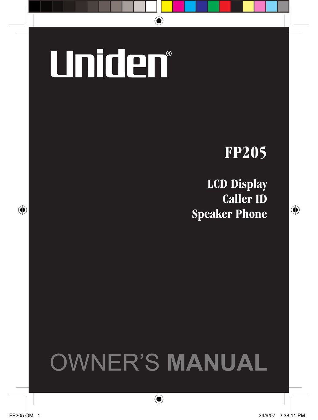 Uniden FP205 Conference Phone User Manual