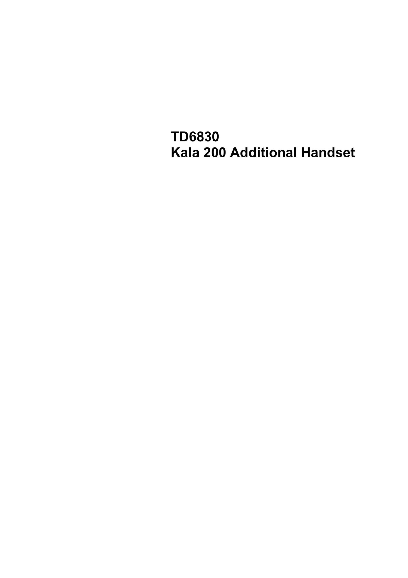 Philips TD6830 Corded Headset User Manual