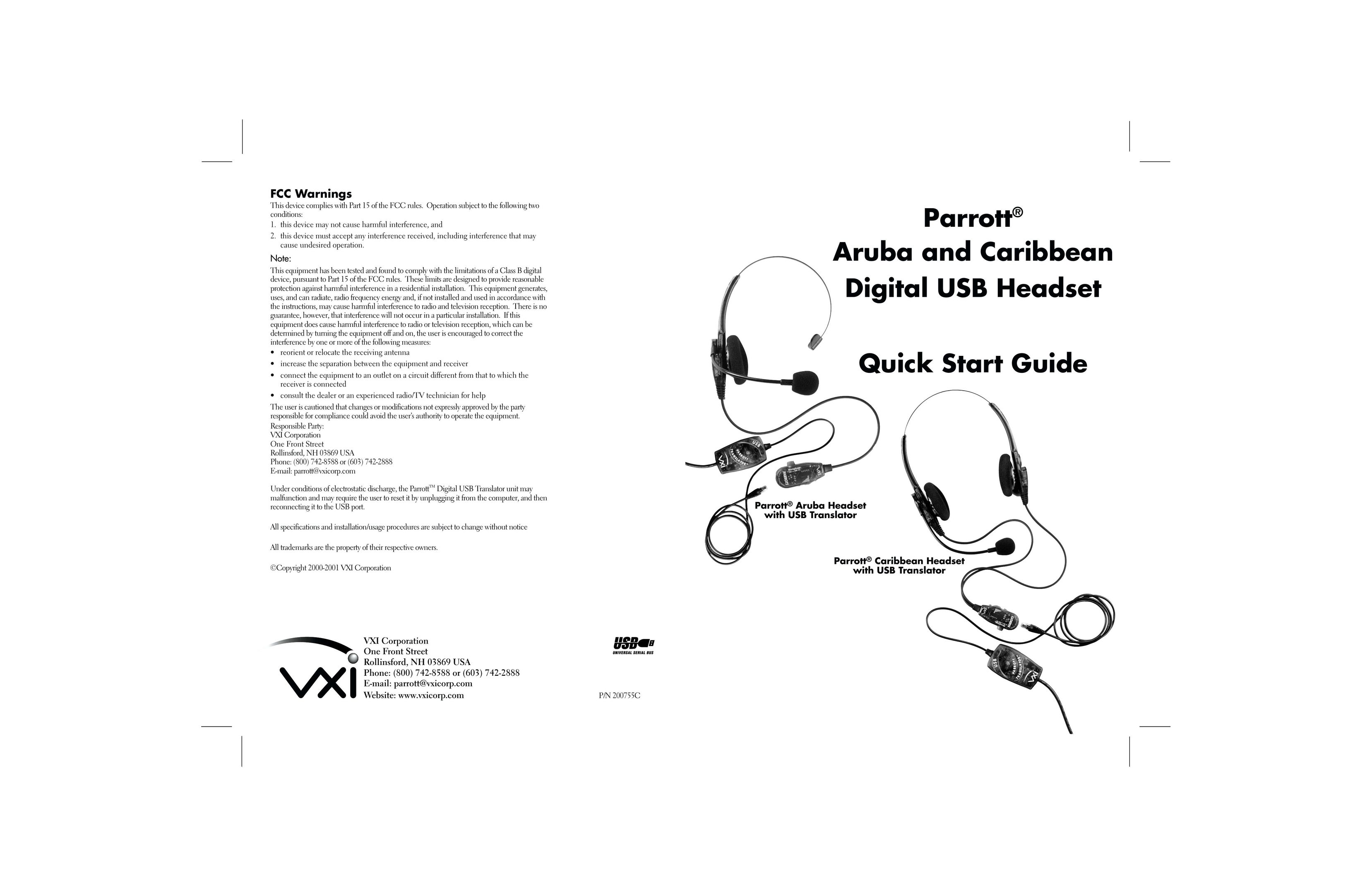VXI Aruba Corded Headset User Manual