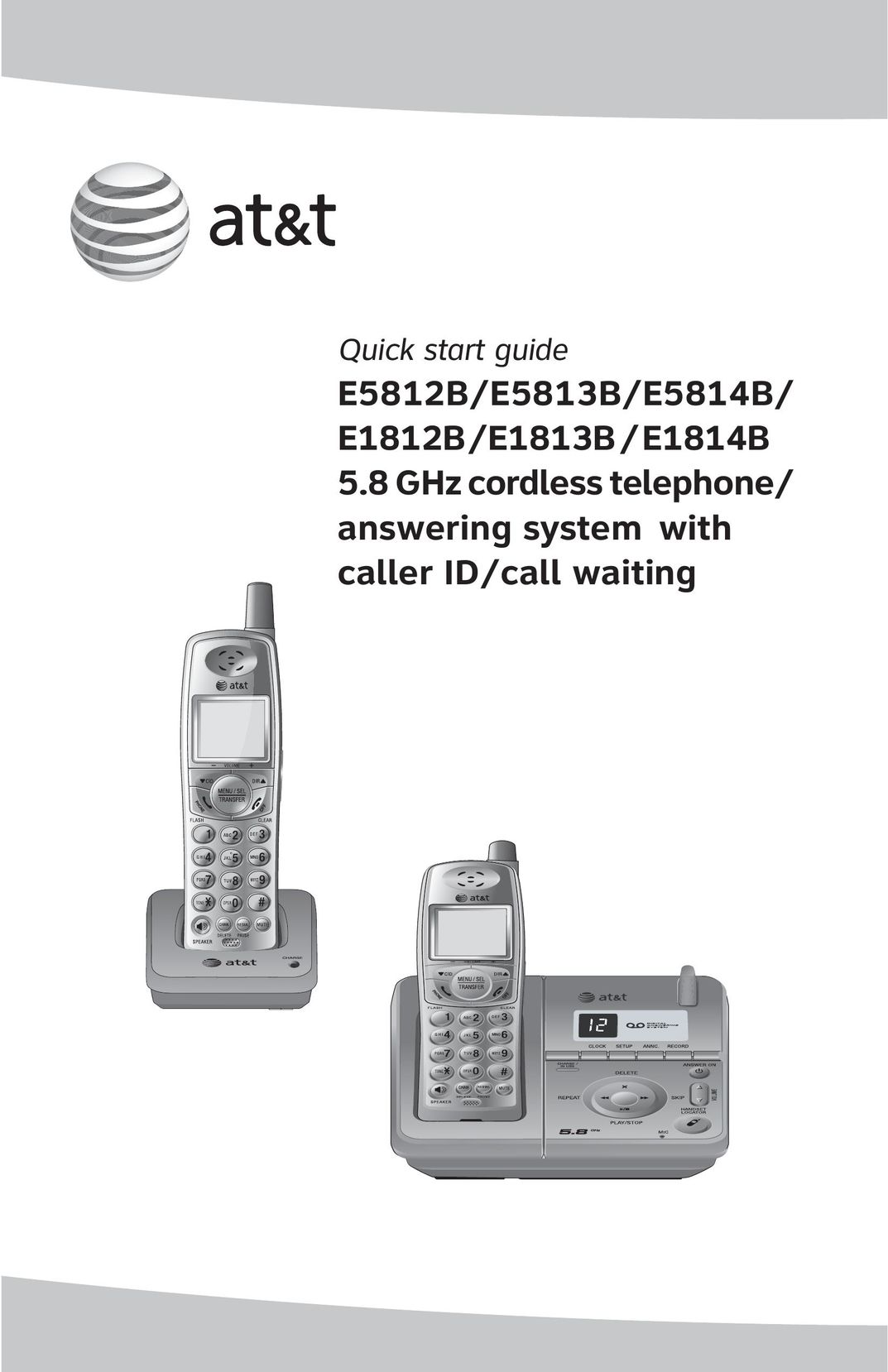 A & T International E5812B Cordless Telephone User Manual