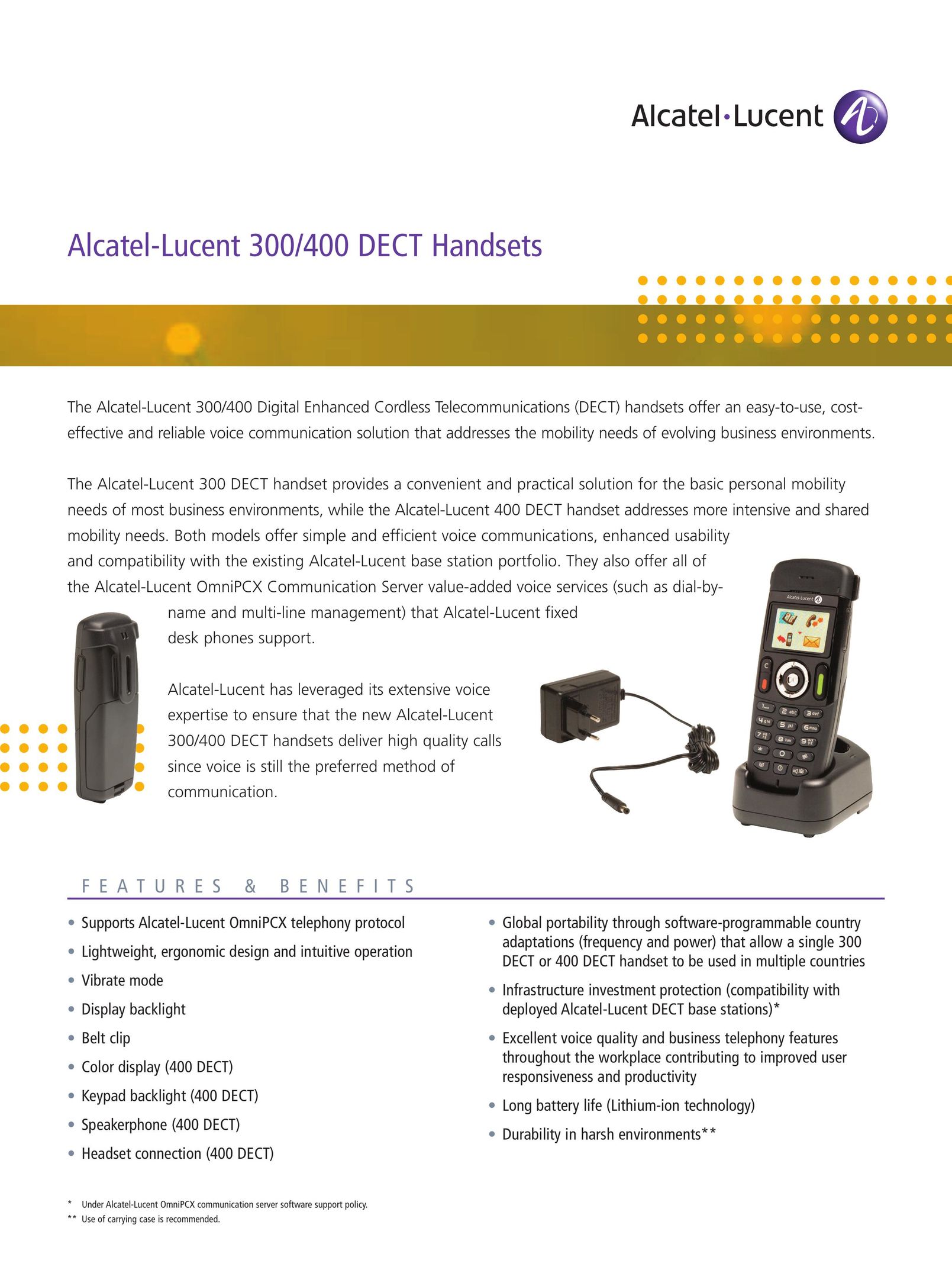 Alcatel-Lucent 400 Cordless Telephone User Manual
