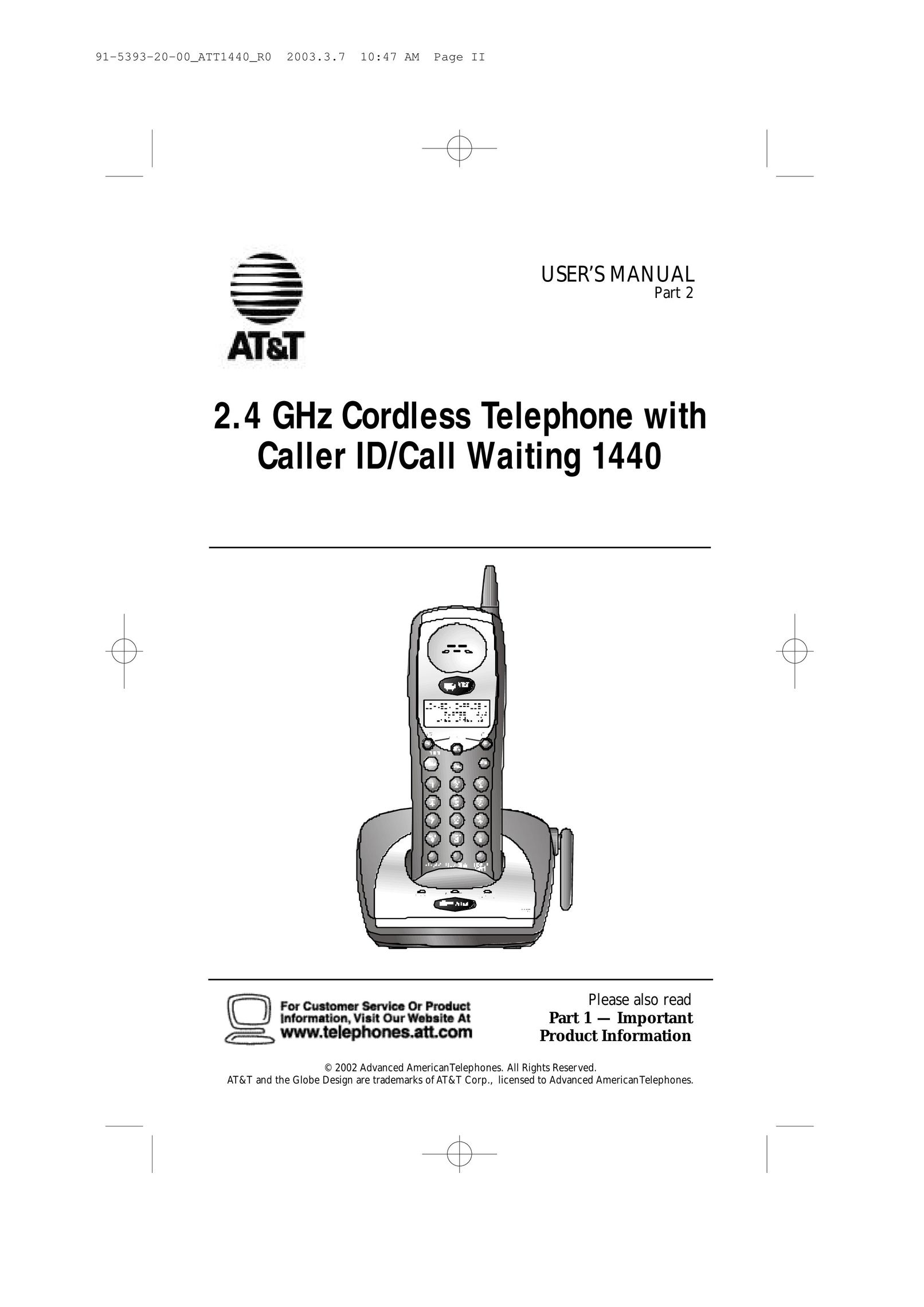 AT&T 1440 Cordless Telephone User Manual