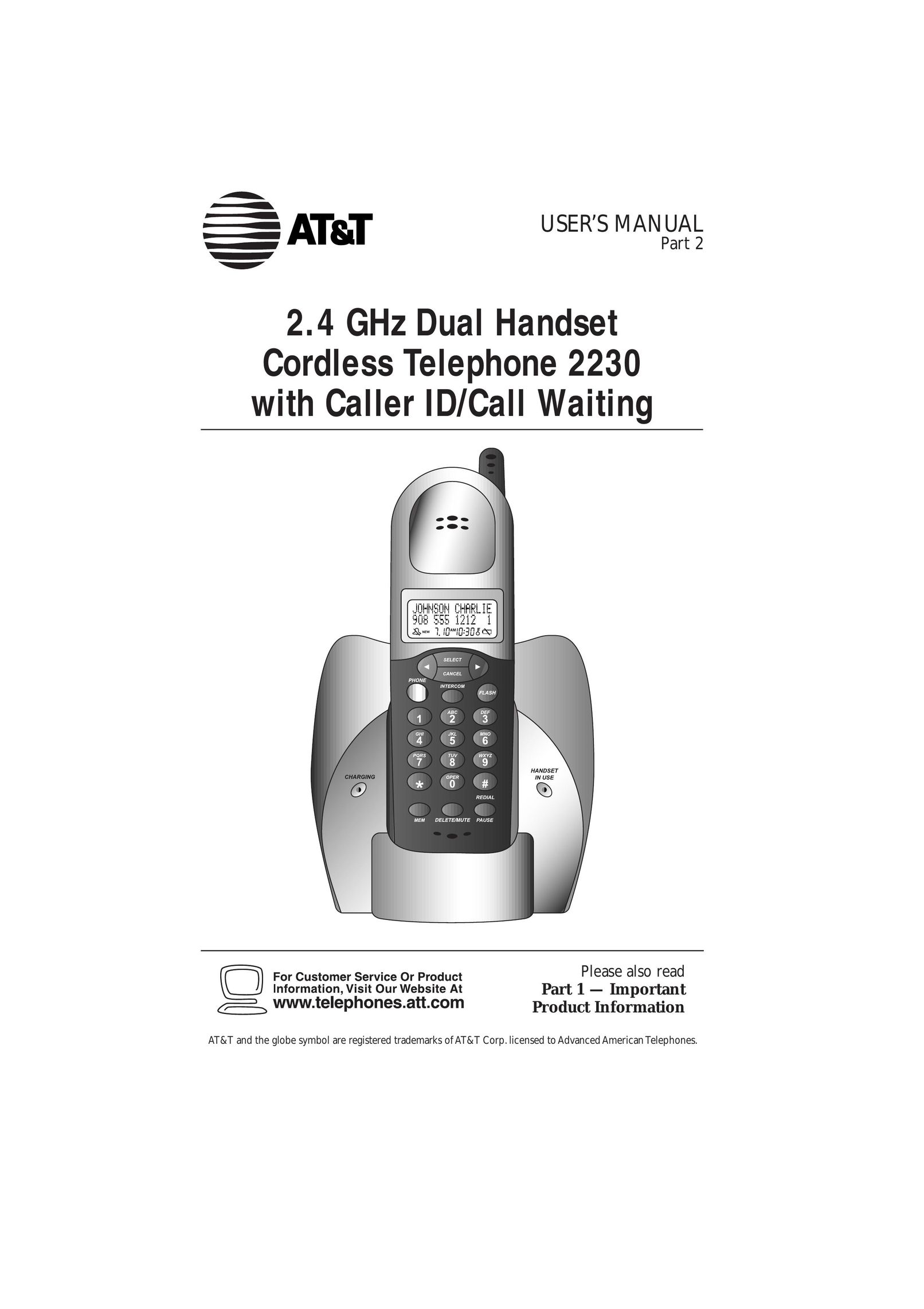 AT&T 2230 Cordless Telephone User Manual