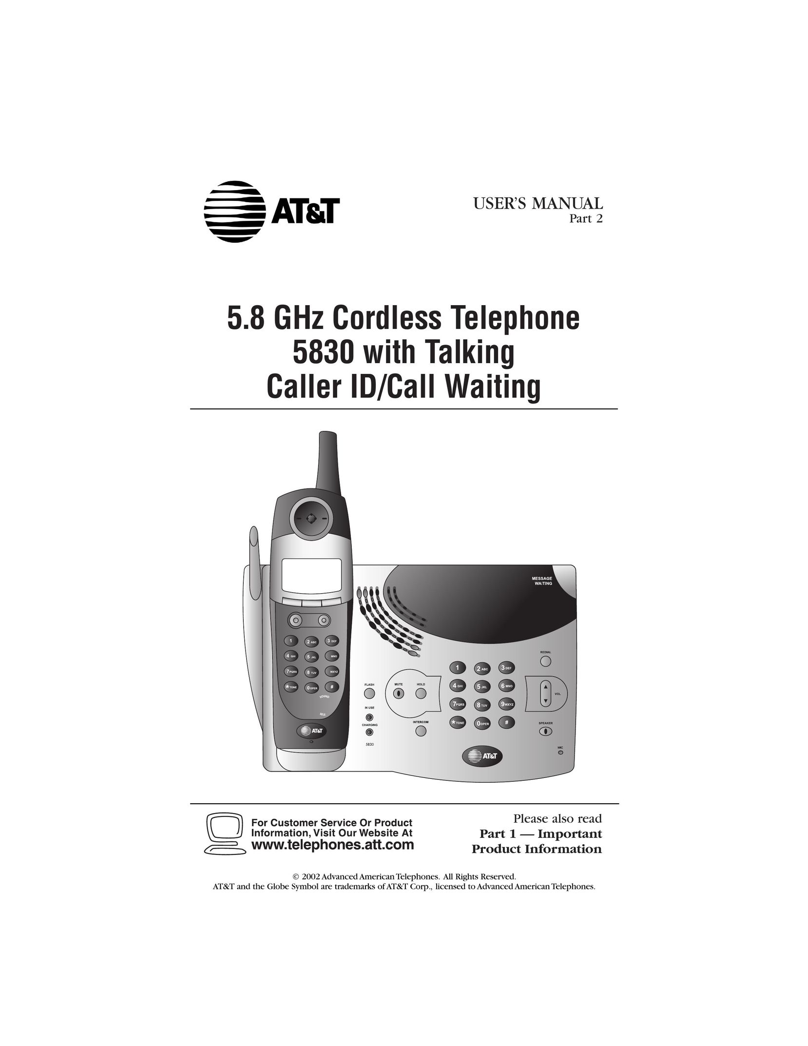 AT&T 5830 Cordless Telephone User Manual