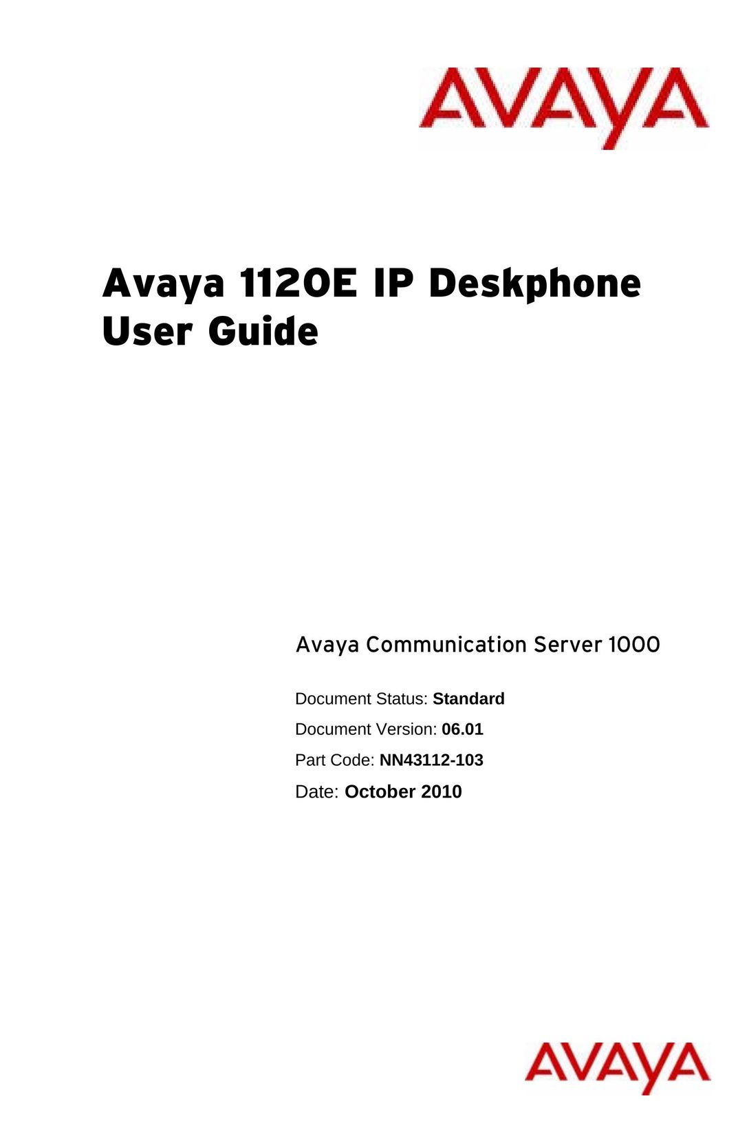Avaya 1120E Cordless Telephone User Manual