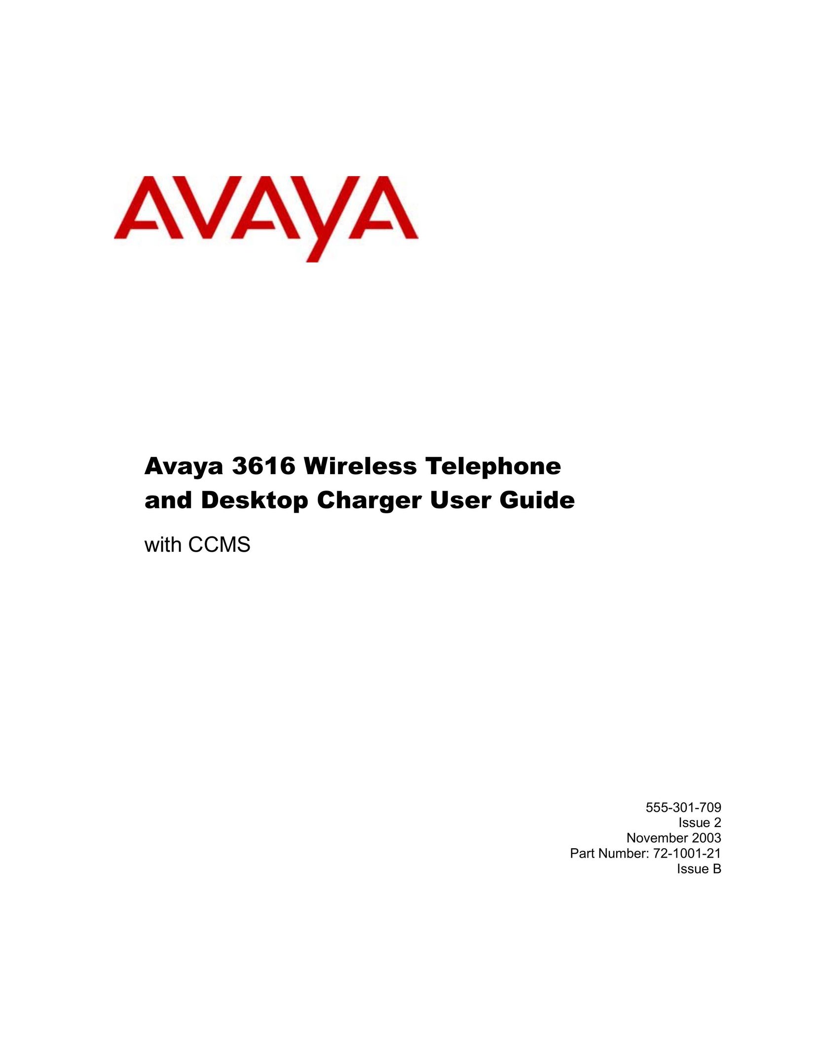 Avaya 3616 Cordless Telephone User Manual