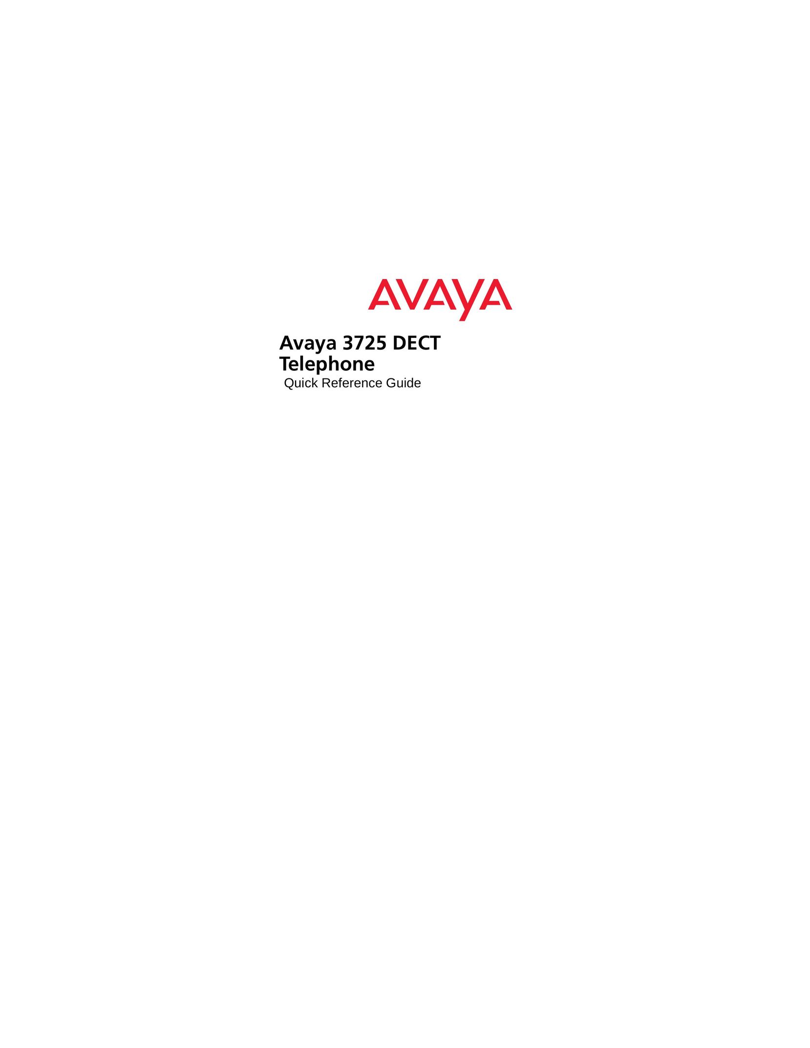 Avaya 3725 Cordless Telephone User Manual